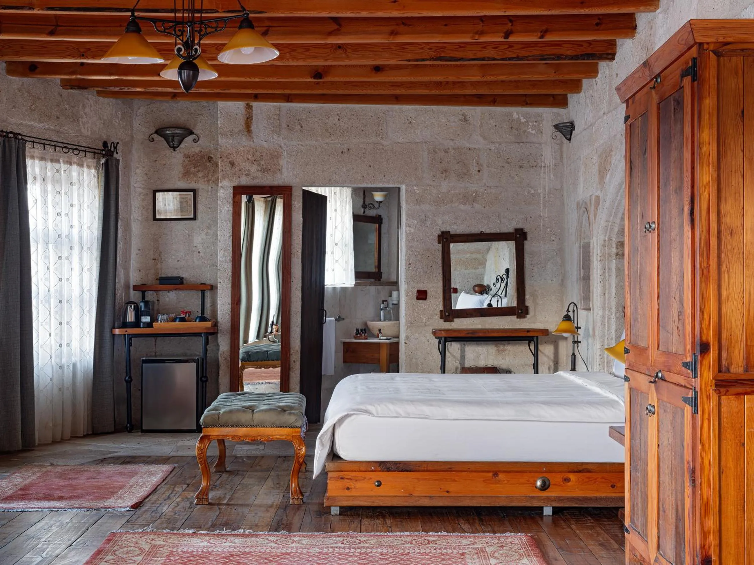 Bed in Kelebek Cave Hotel