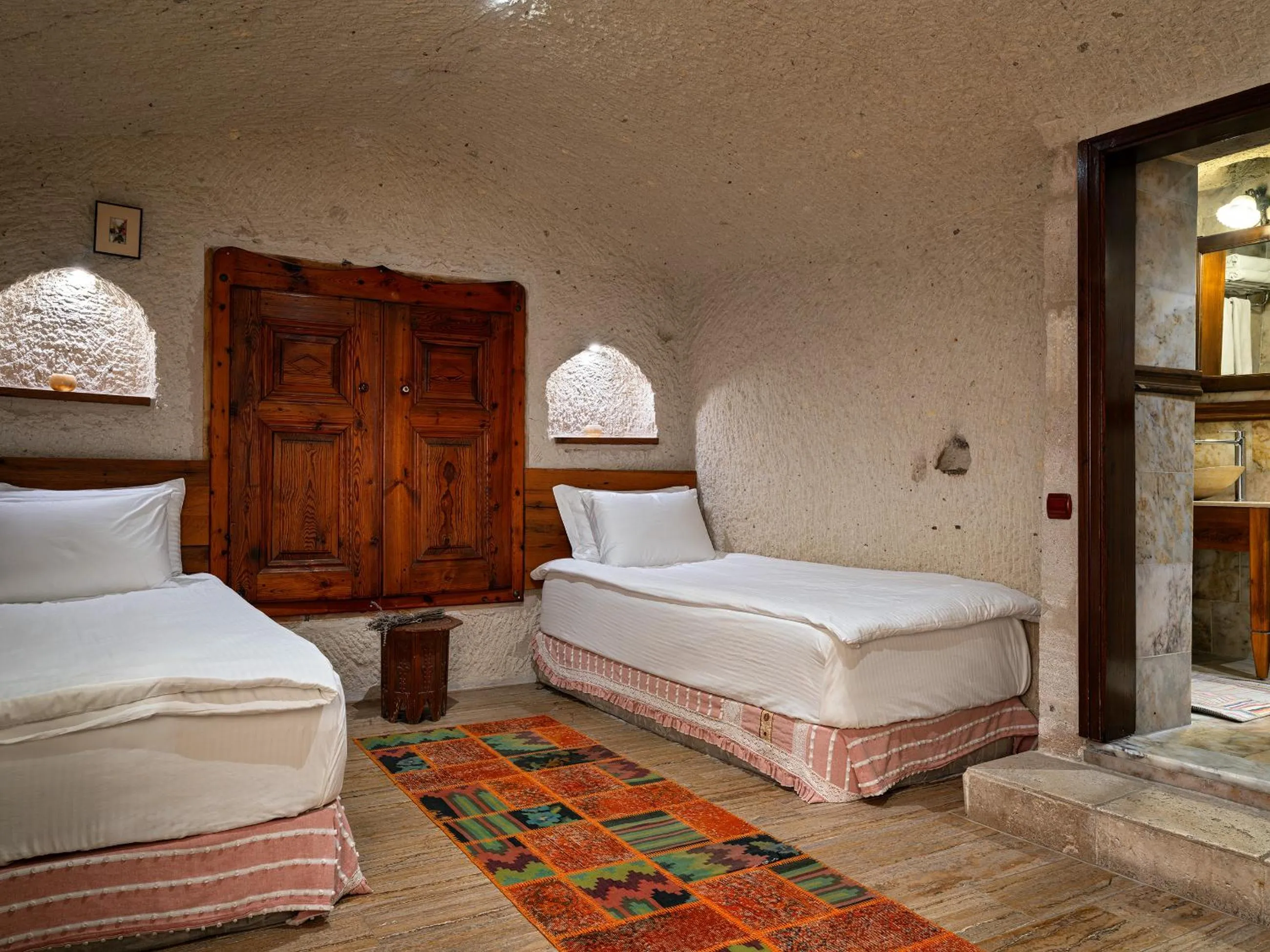 Bed in Kelebek Cave Hotel