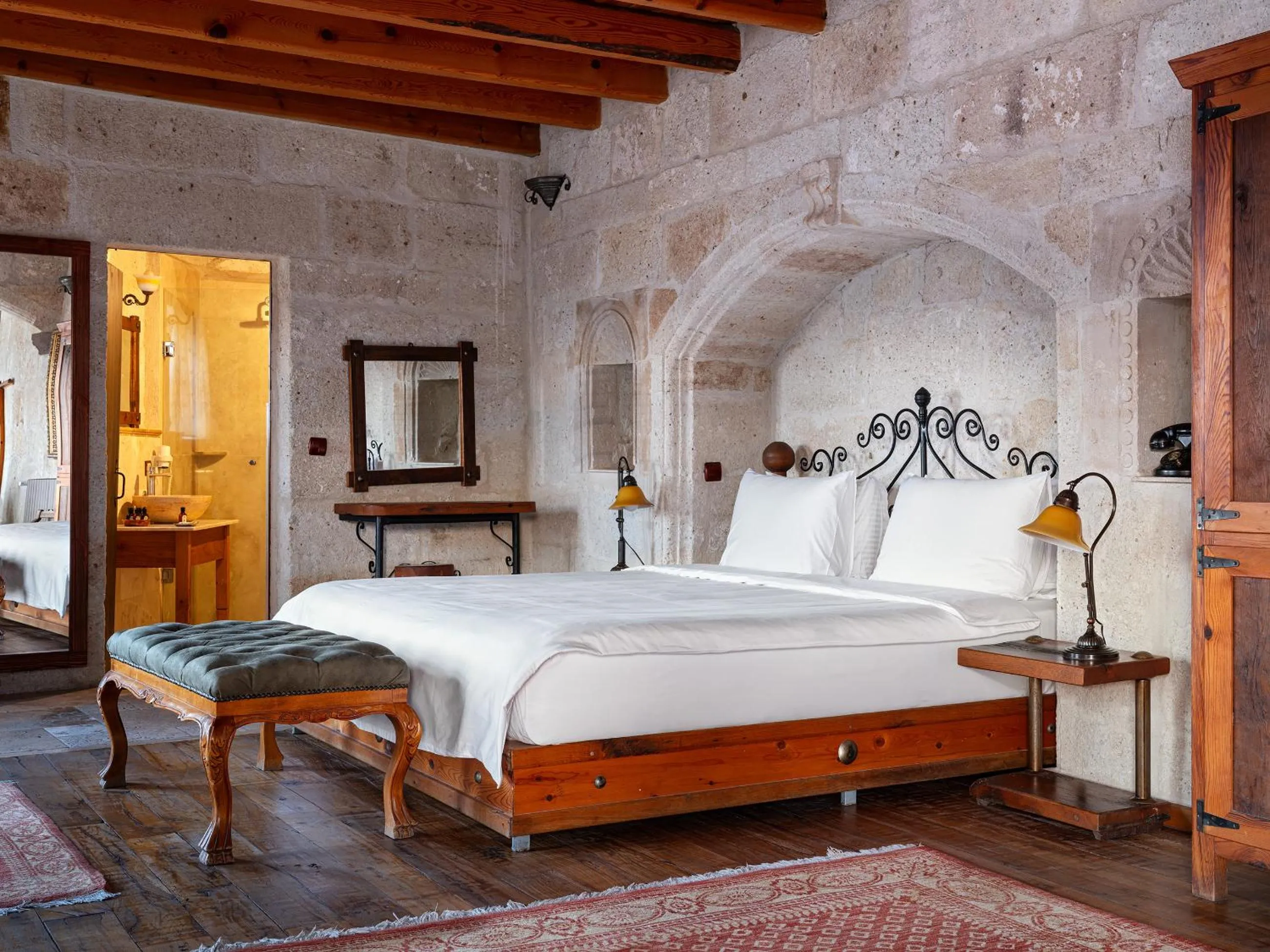 Bed in Kelebek Cave Hotel