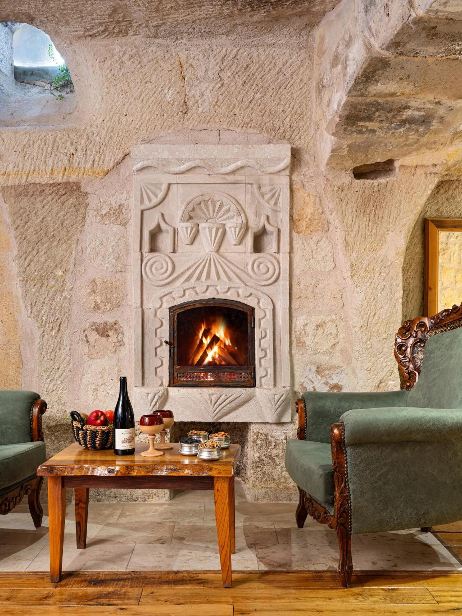 Seating area in Kelebek Cave Hotel