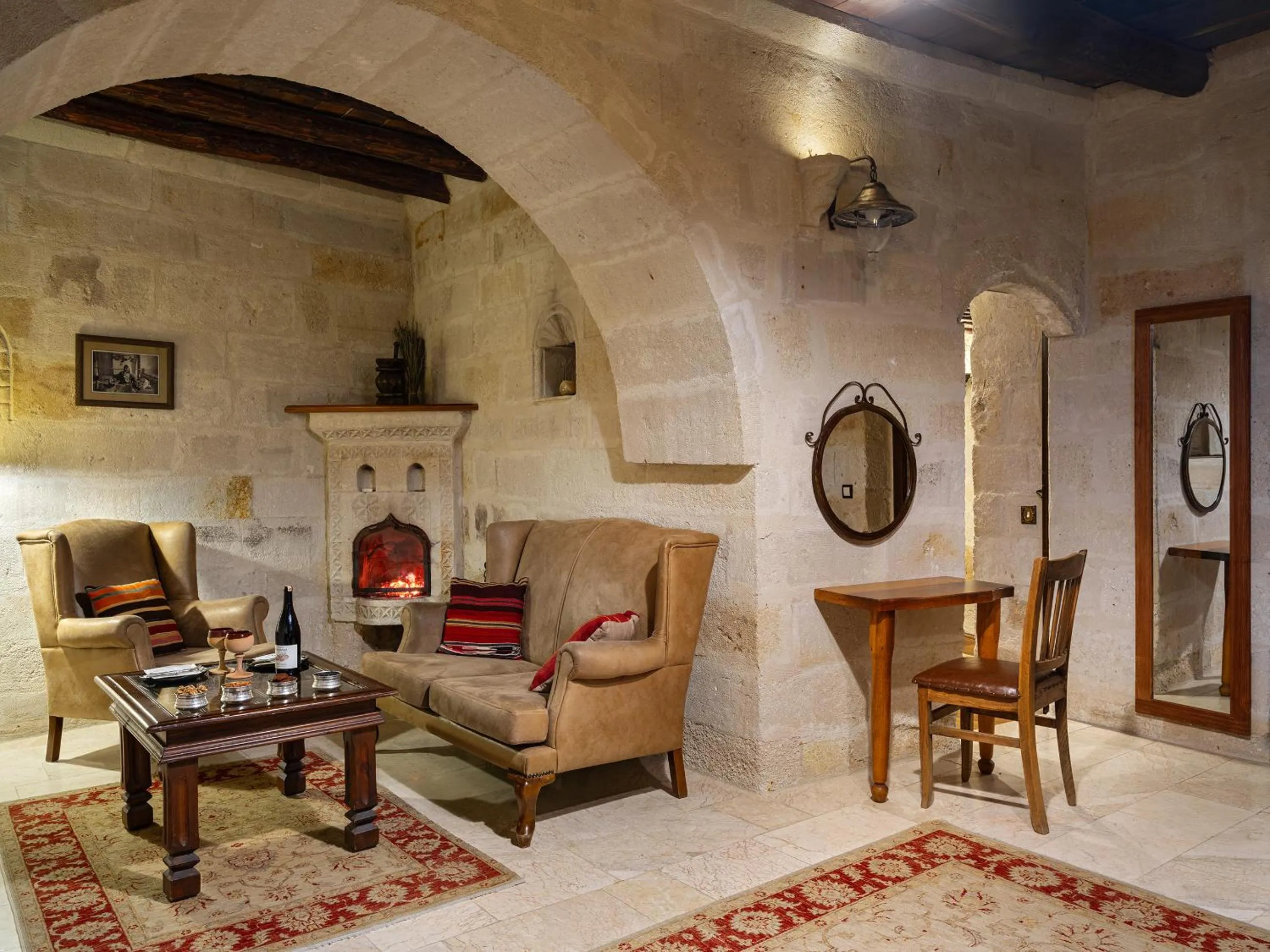 Living room in Kelebek Cave Hotel