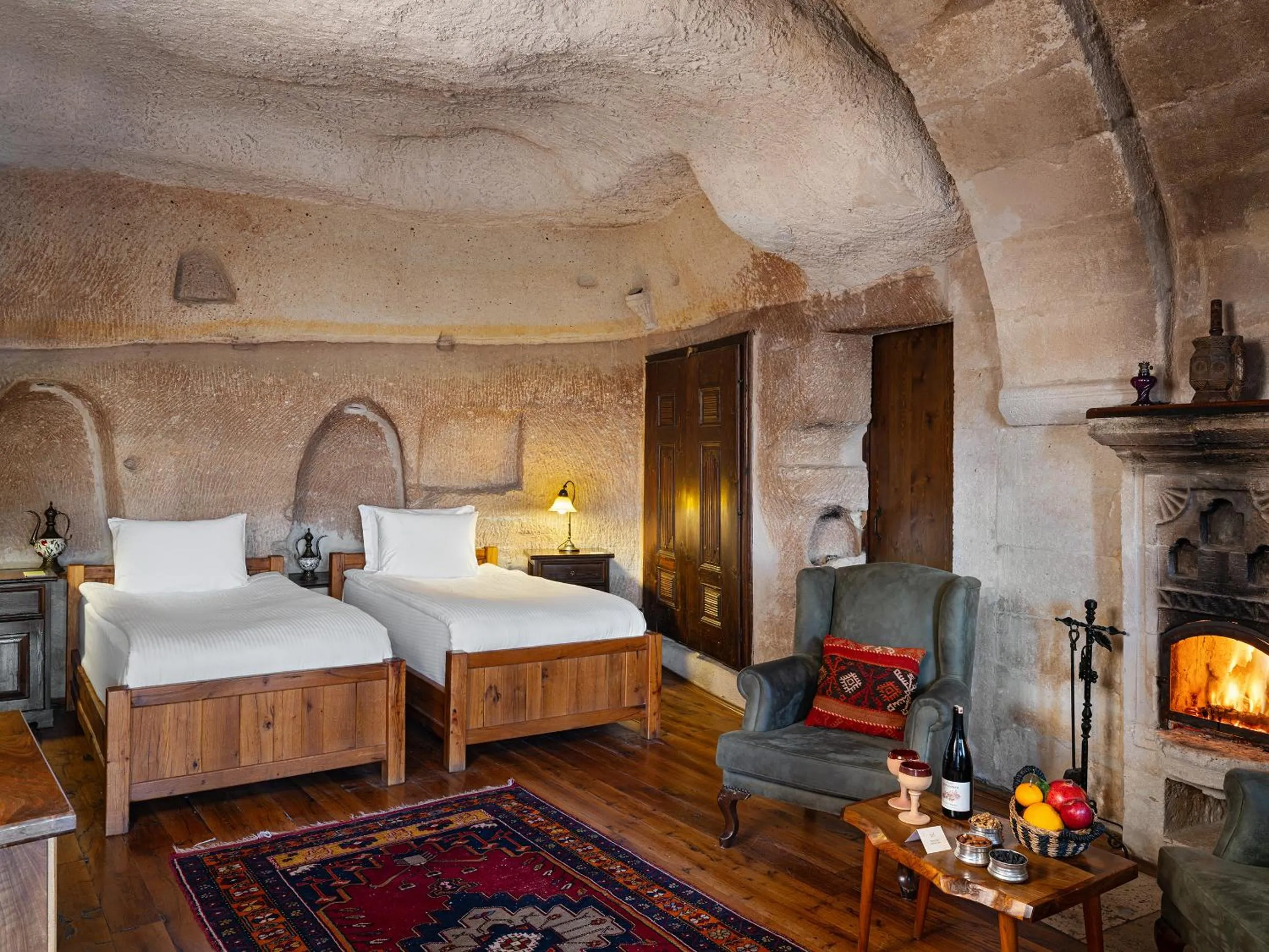 Bed in Kelebek Cave Hotel
