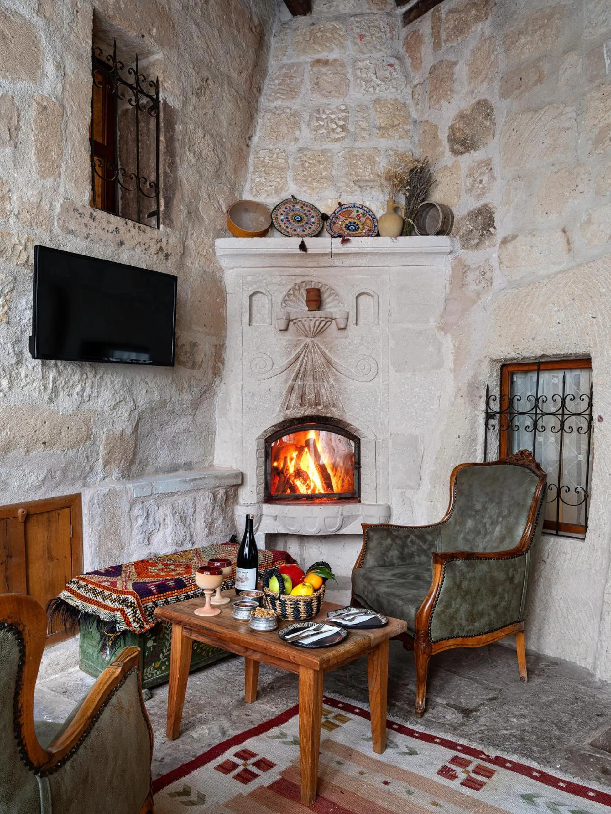 Seating area in Kelebek Cave Hotel