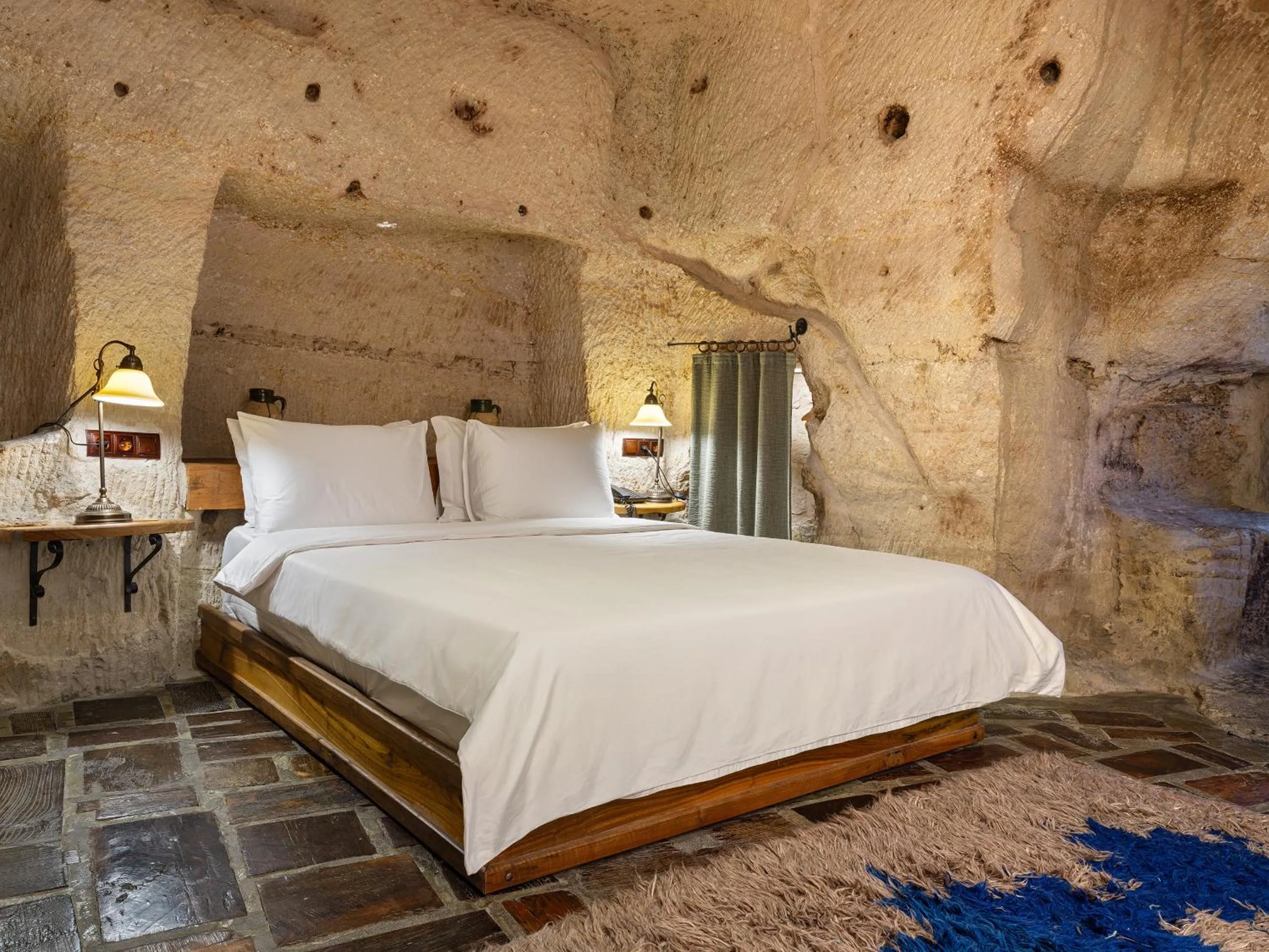 Bed in Kelebek Cave Hotel
