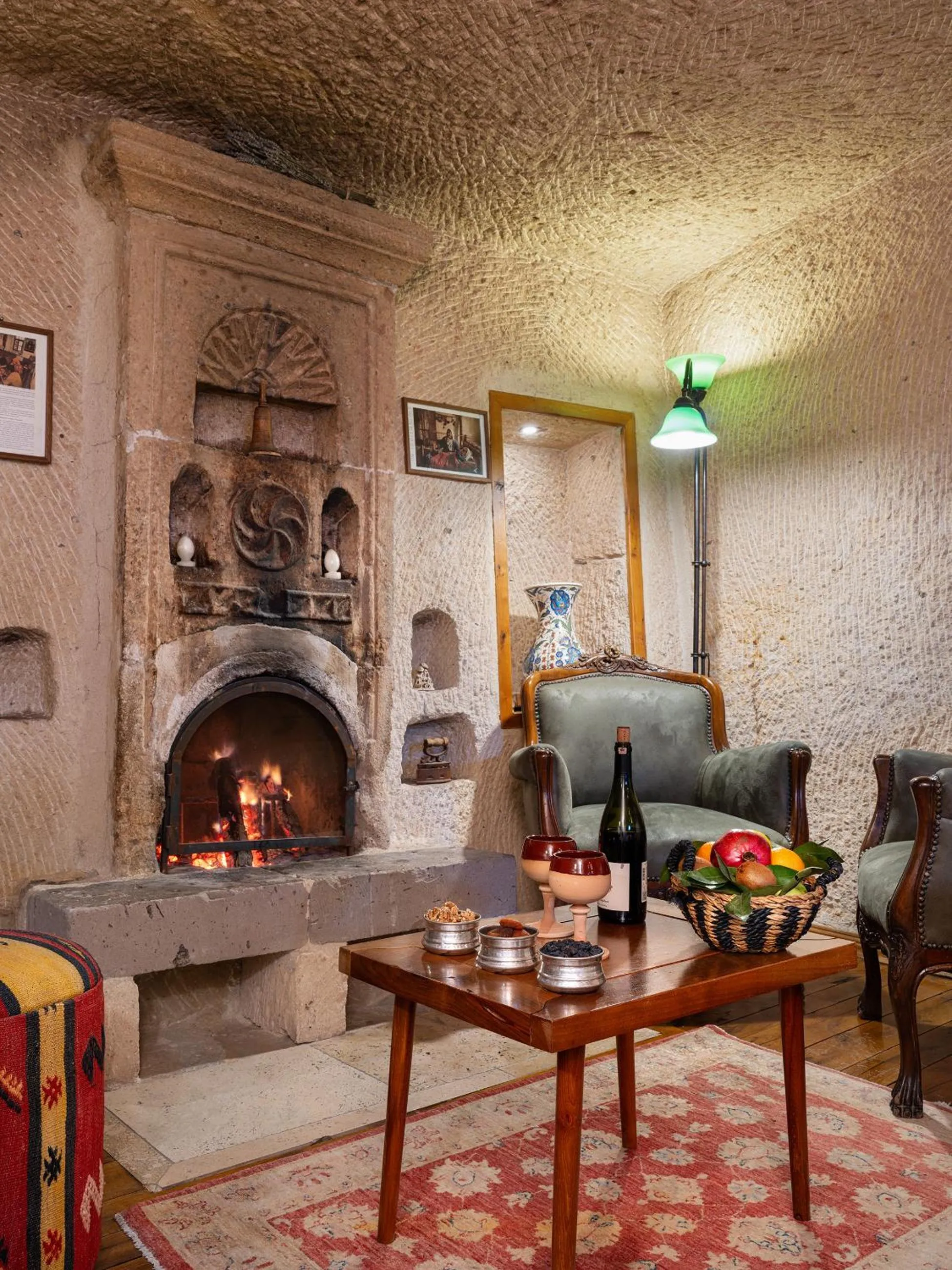 Seating area in Kelebek Cave Hotel