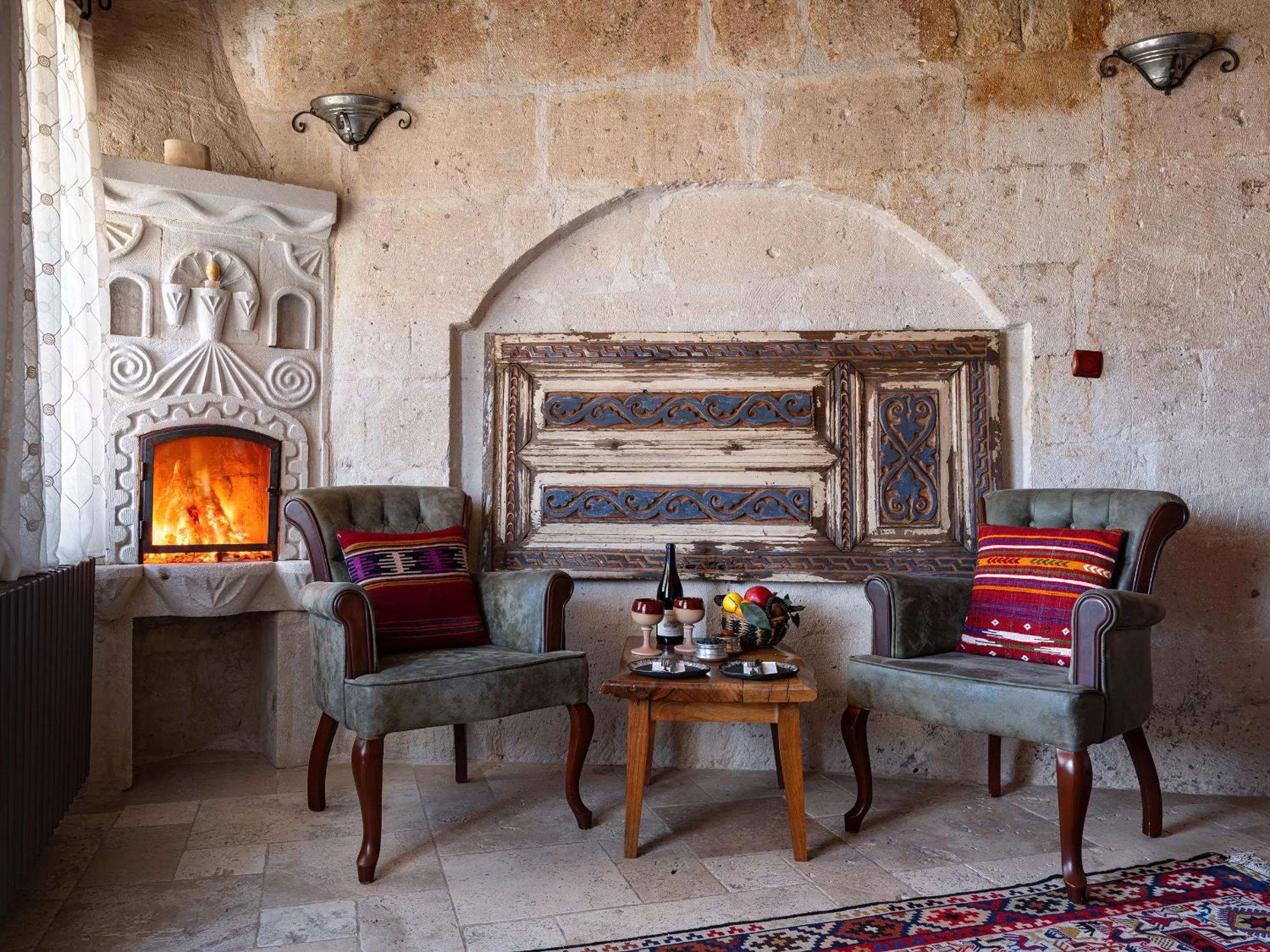 Seating area in Kelebek Cave Hotel