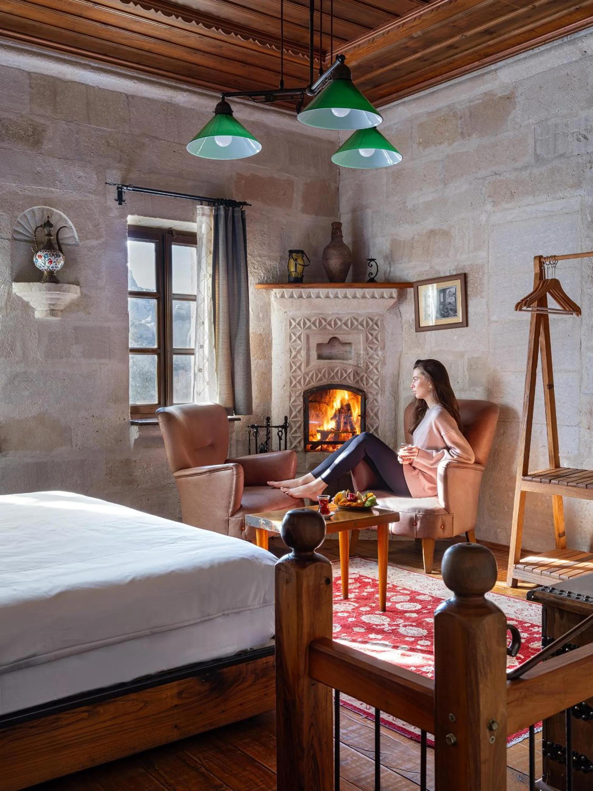 Bed in Kelebek Cave Hotel