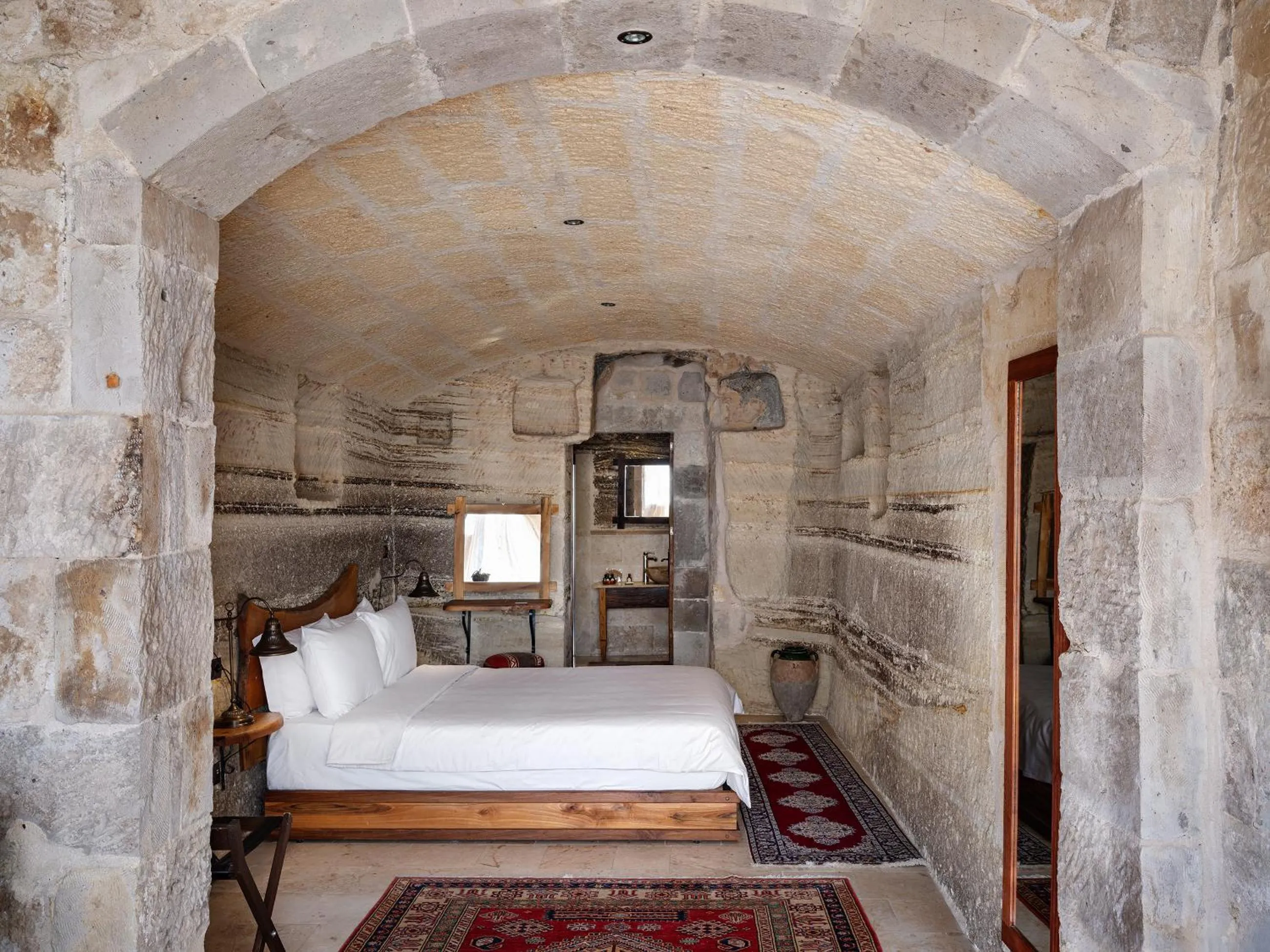 Bed in Kelebek Cave Hotel