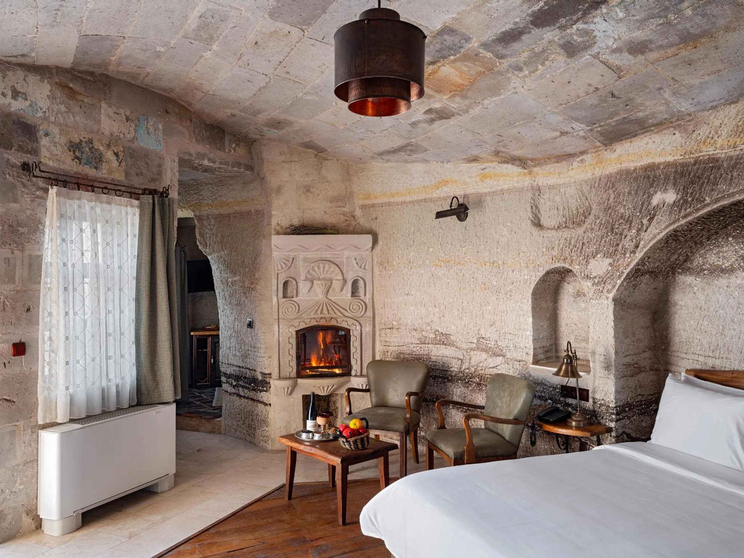 Bed in Kelebek Cave Hotel