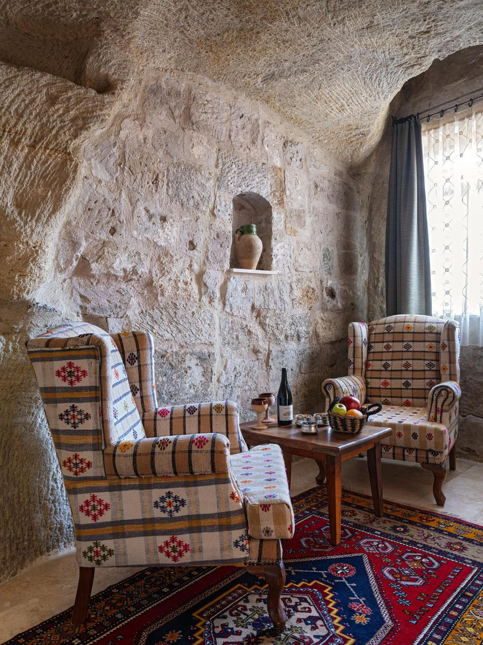 Seating area in Kelebek Cave Hotel