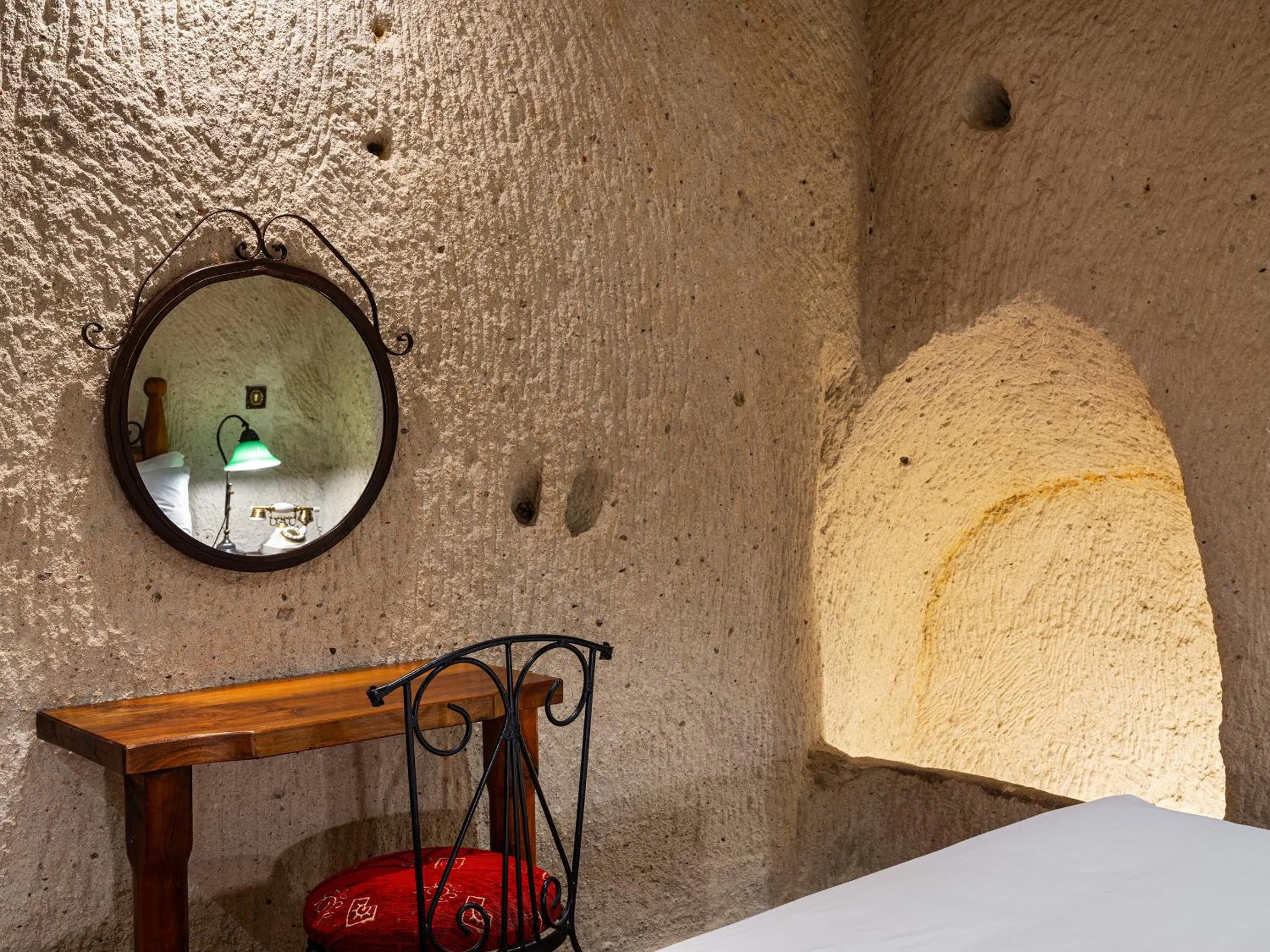 Decorative detail, Bed in Kelebek Cave Hotel