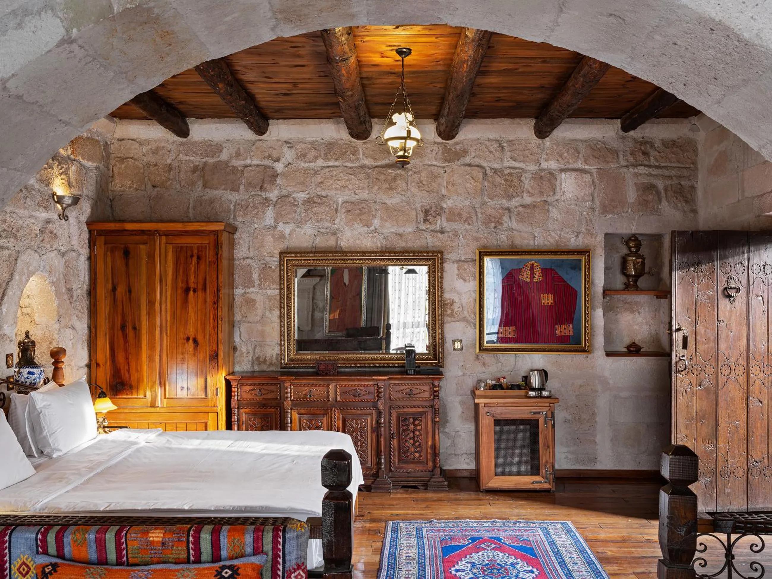 Bed in Kelebek Cave Hotel