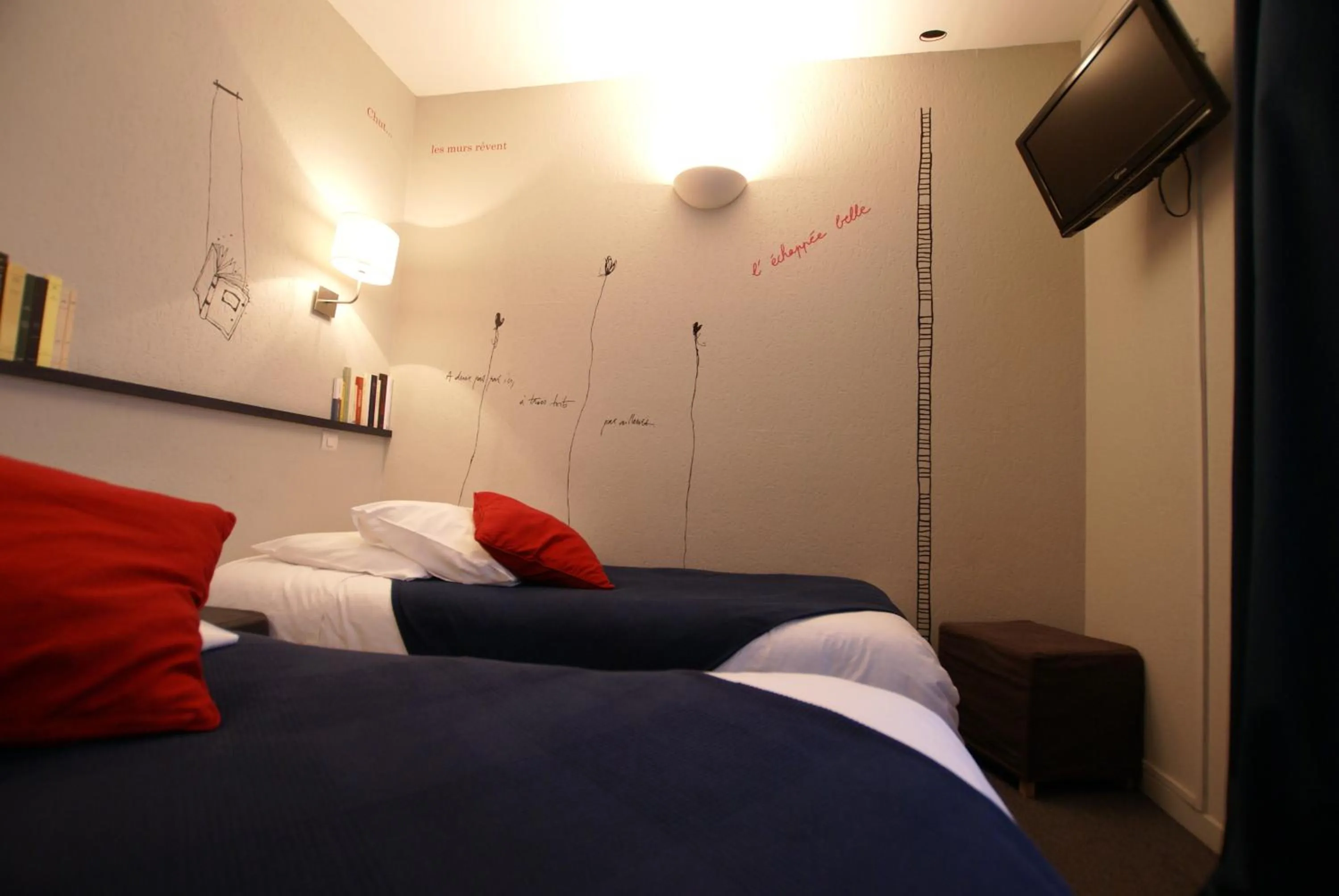 Bed in Hotel de la Placette Barcelonnette