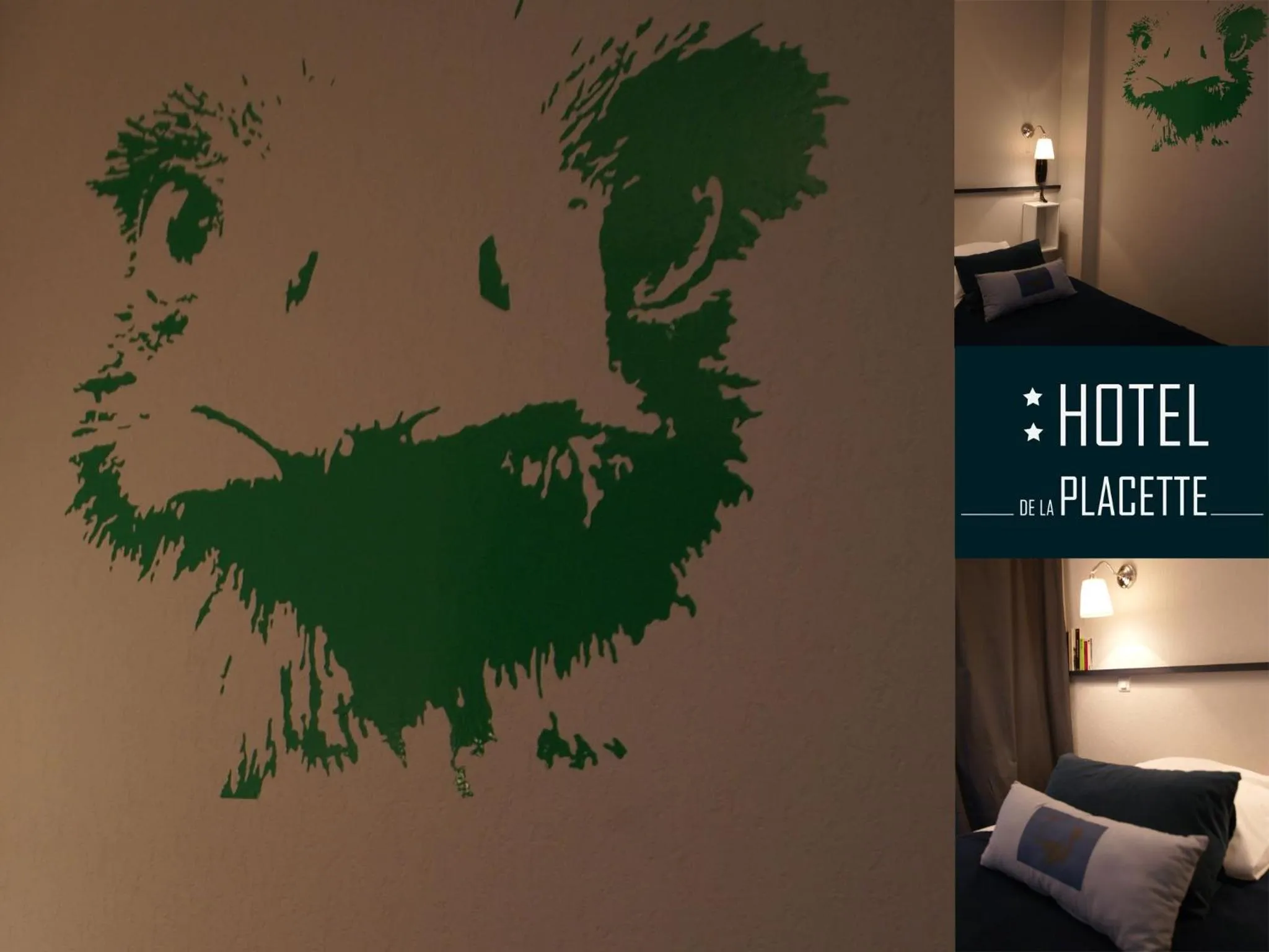 Decorative detail, Bed in Hotel de la Placette Barcelonnette