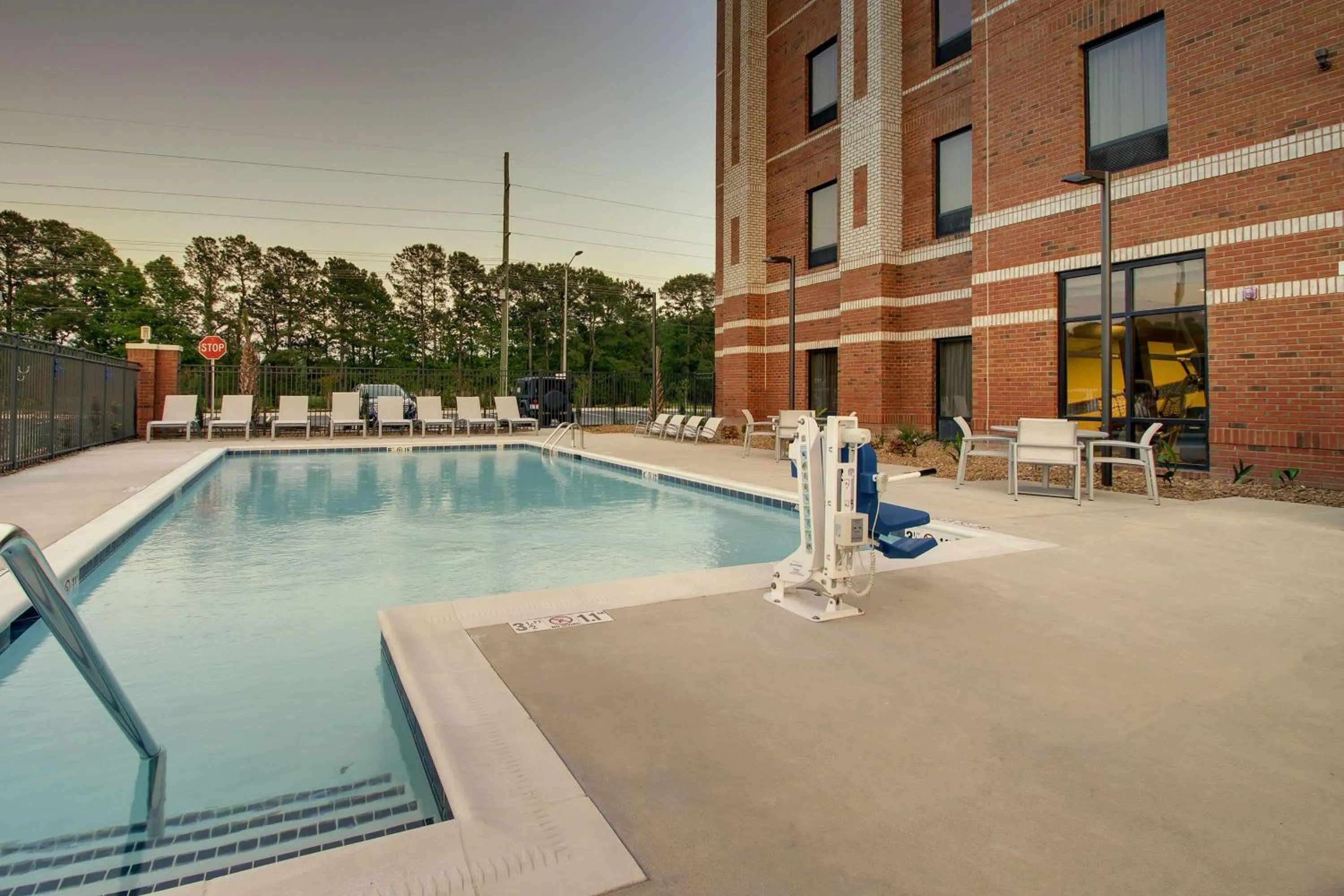Pool view in Hampton Inn Sneads Ferry Topsail Beach