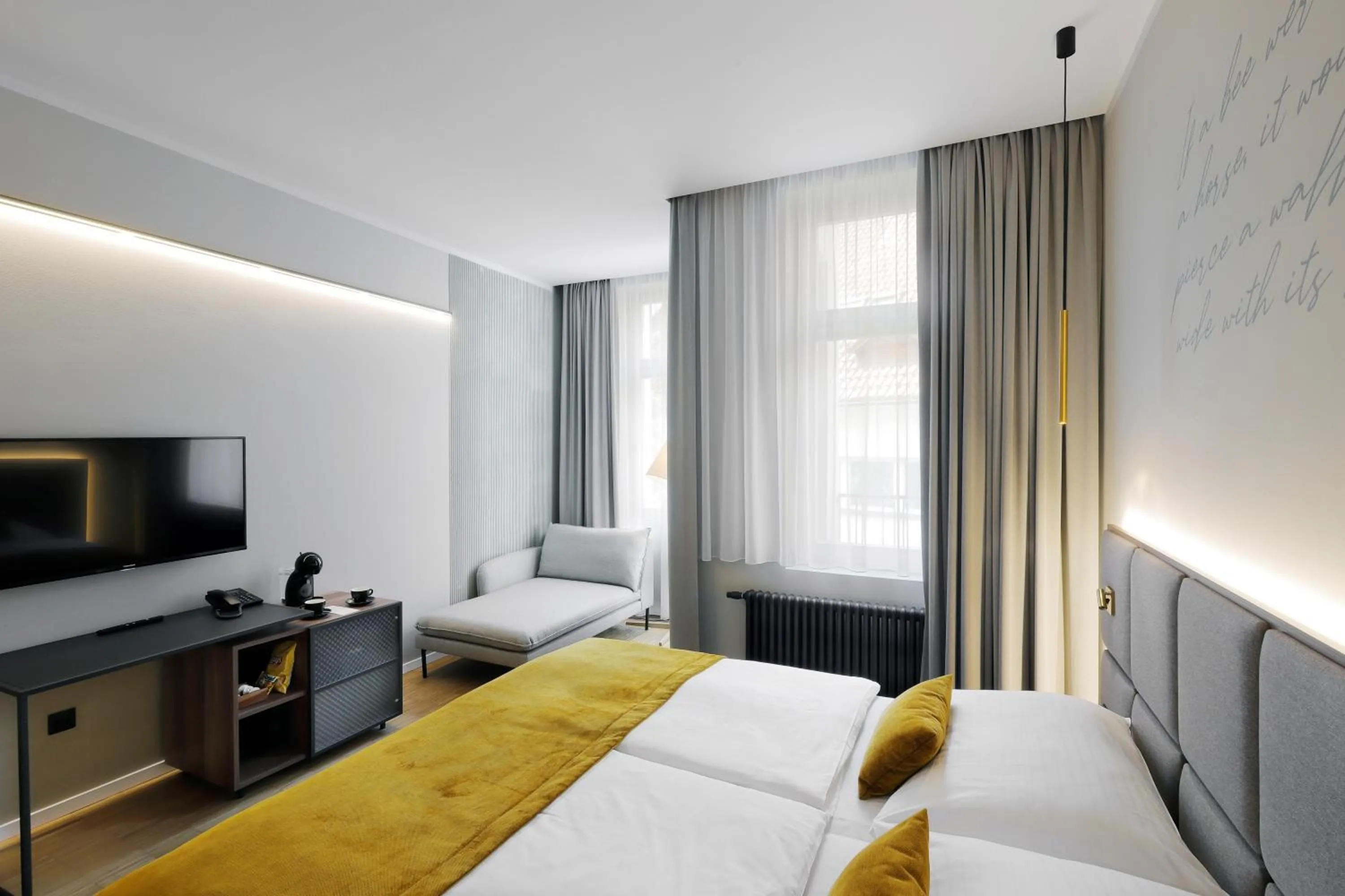 Bedroom, Bed in Hotel Prokop Square