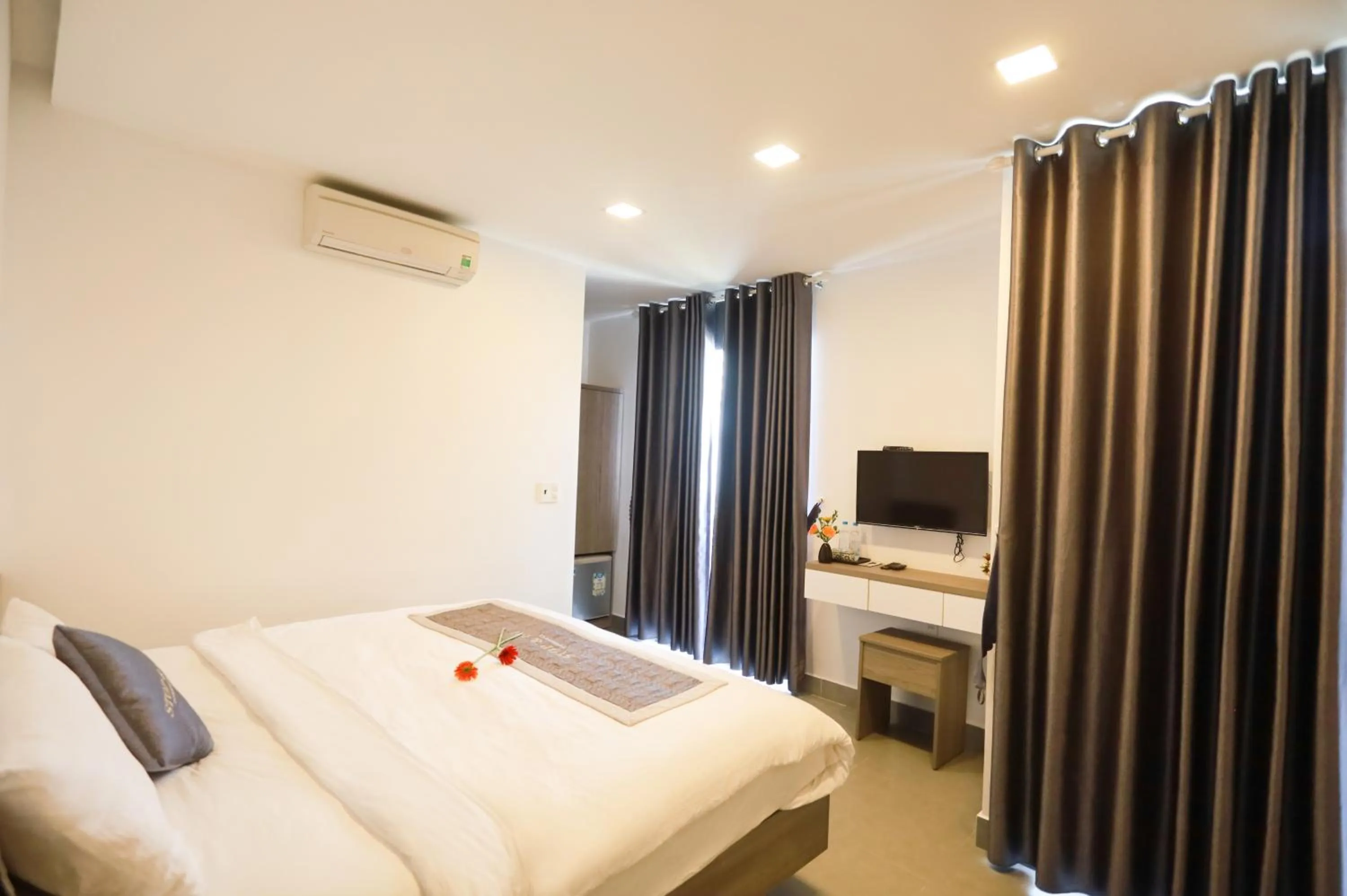 Bed in Stop and Go Boutique Homestay Hue