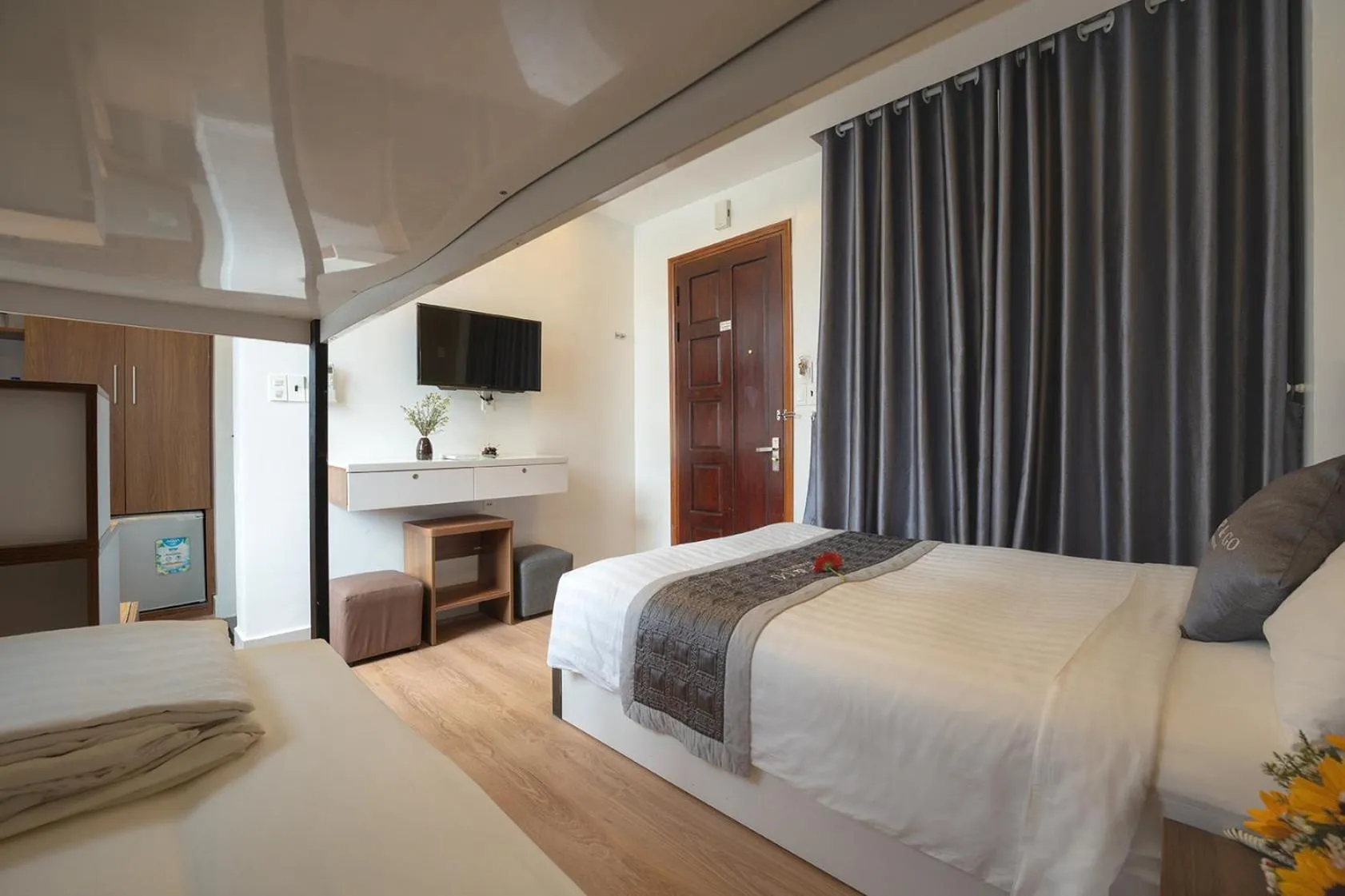 Bed in Stop and Go Boutique Homestay Hue