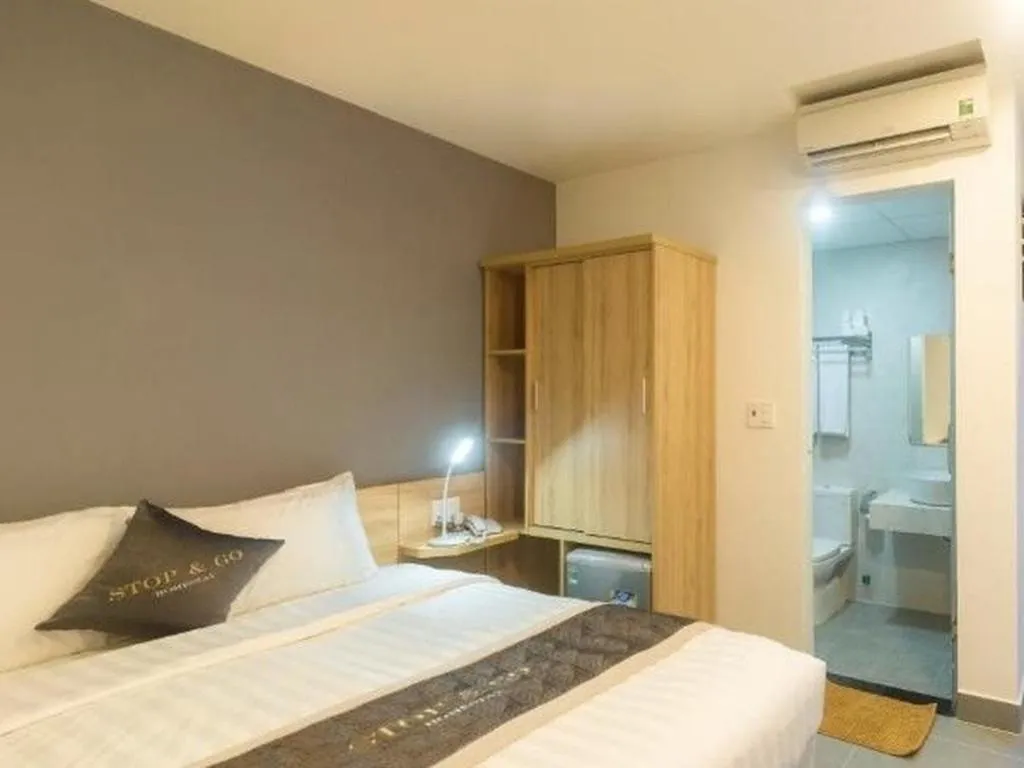 Bed in Stop and Go Boutique Homestay Hue