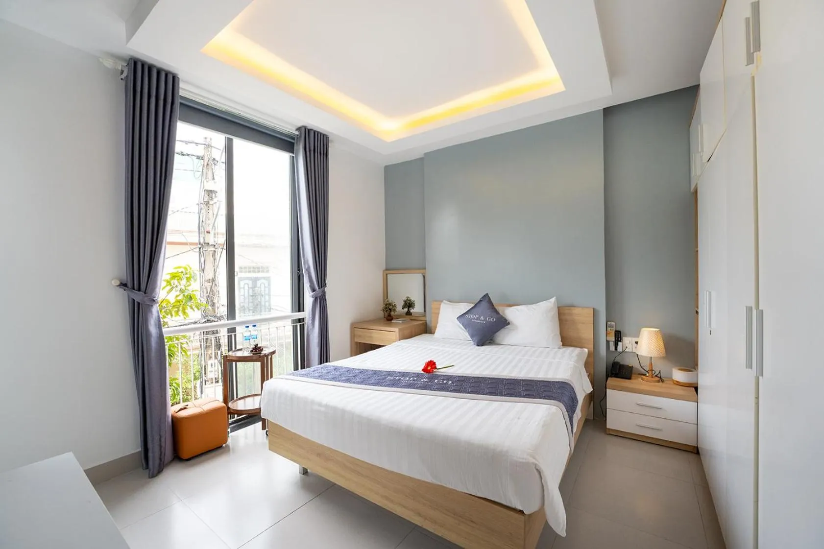 Bed in Stop and Go Boutique Homestay Hue