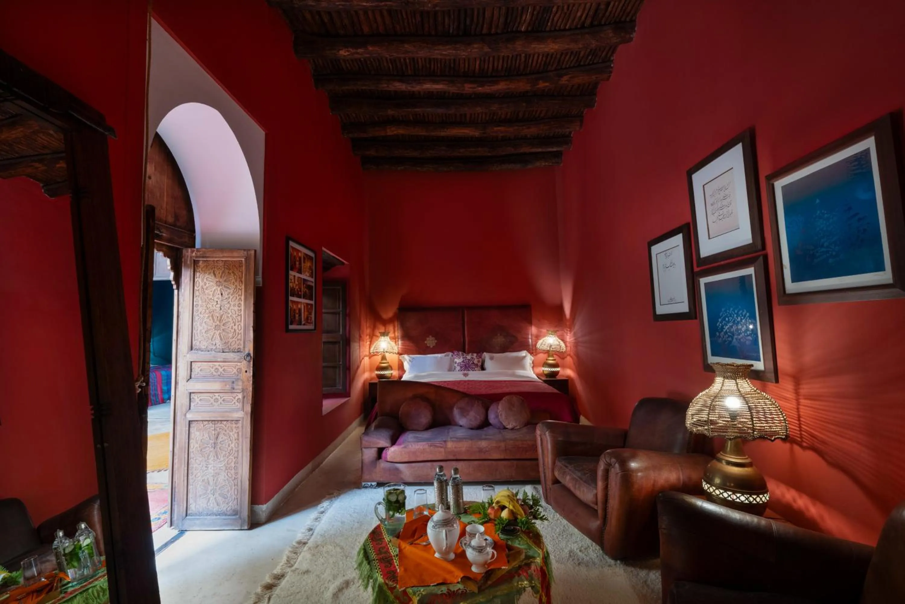 Bed in Kasbah Agafay Hotel & Spa