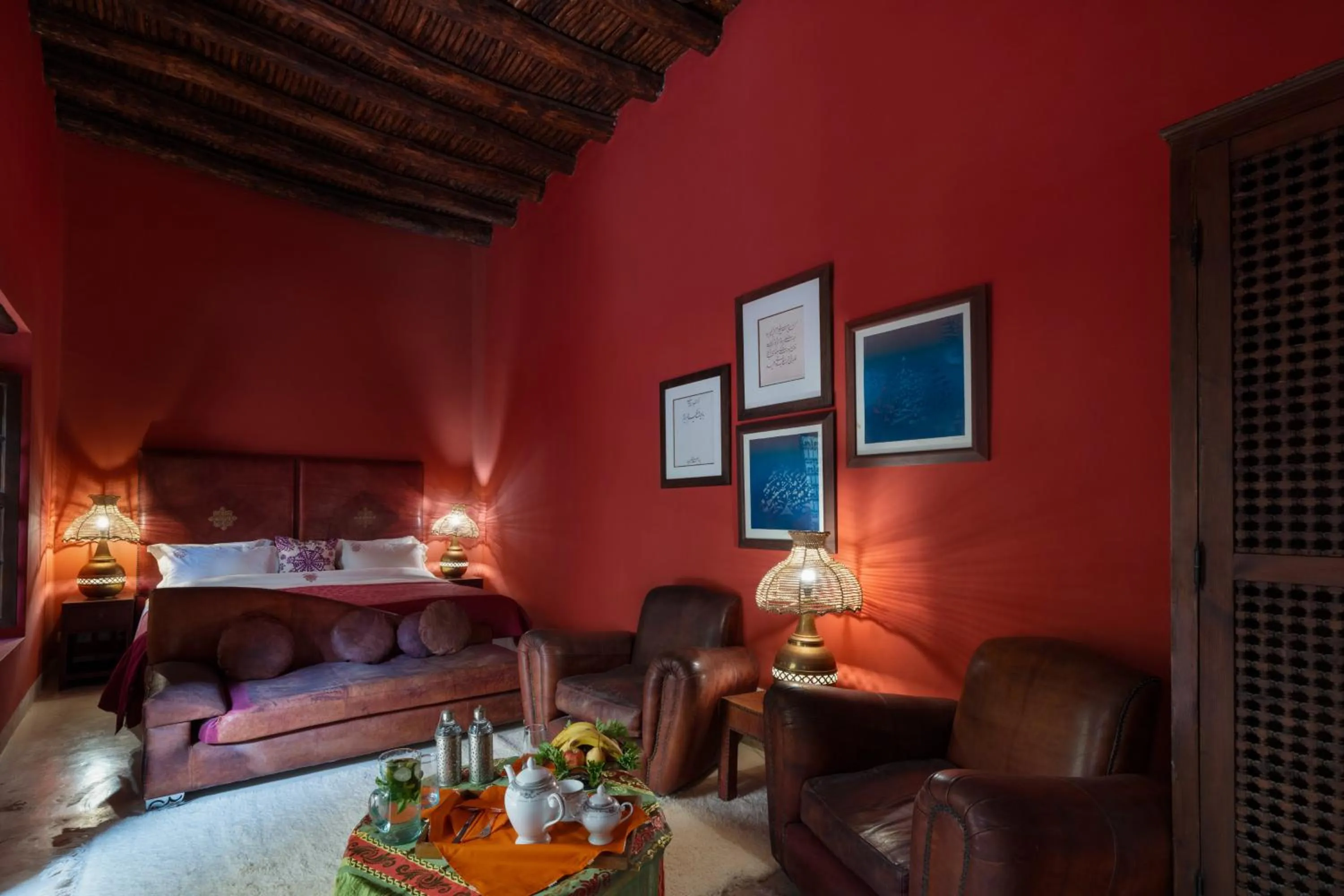 Bed in Kasbah Agafay Hotel & Spa