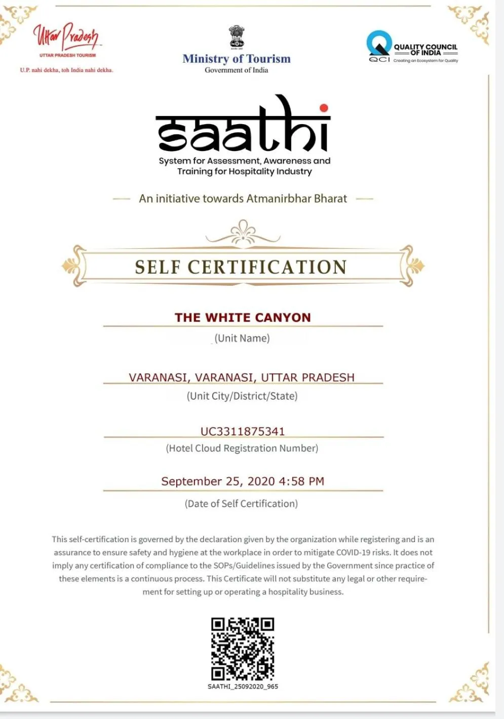 Logo/Certificate/Sign in The White Canyon