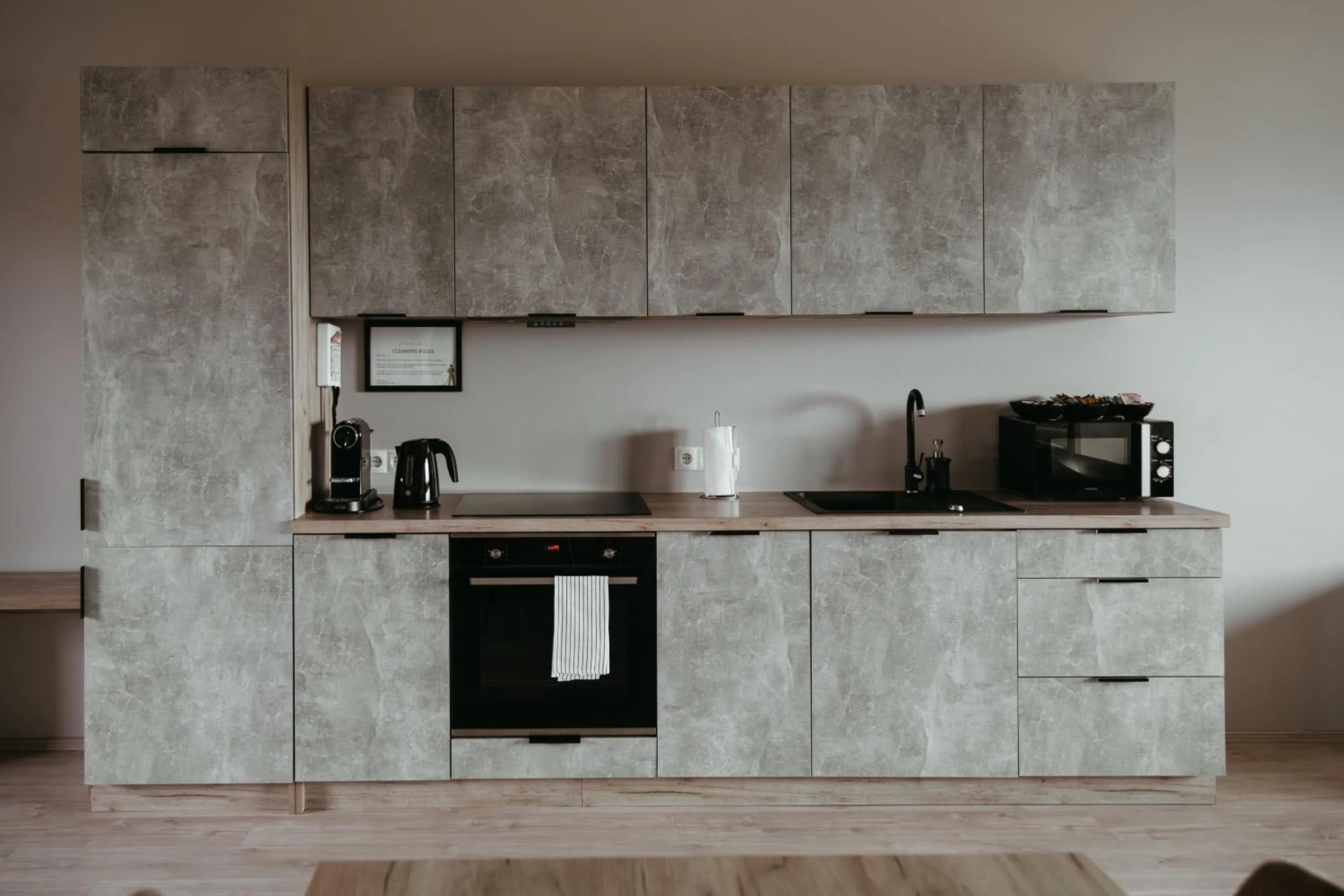 kitchen in Vík Apartments
