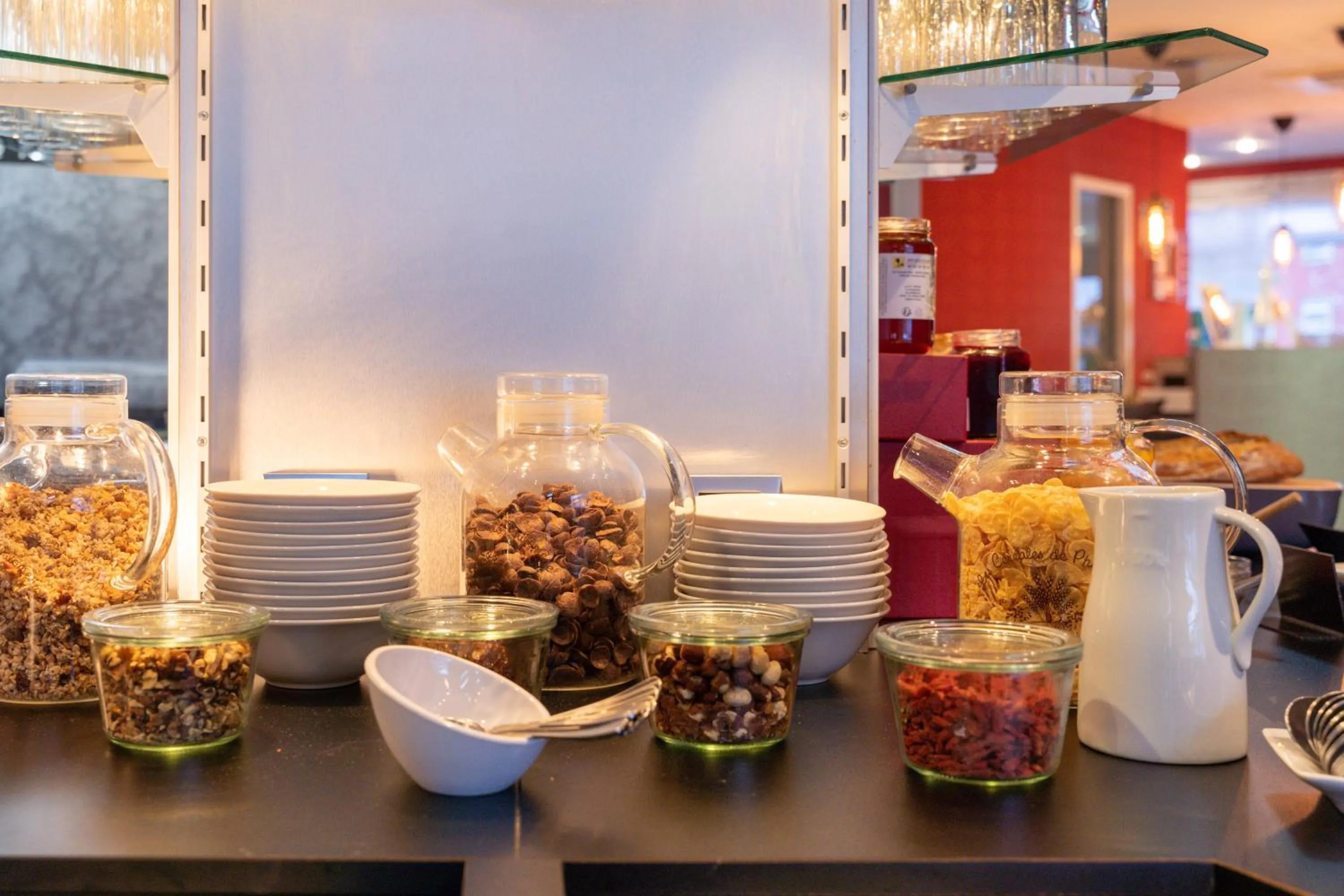 Buffet breakfast in Brit Hotel Belfort Centre-Le Boreal