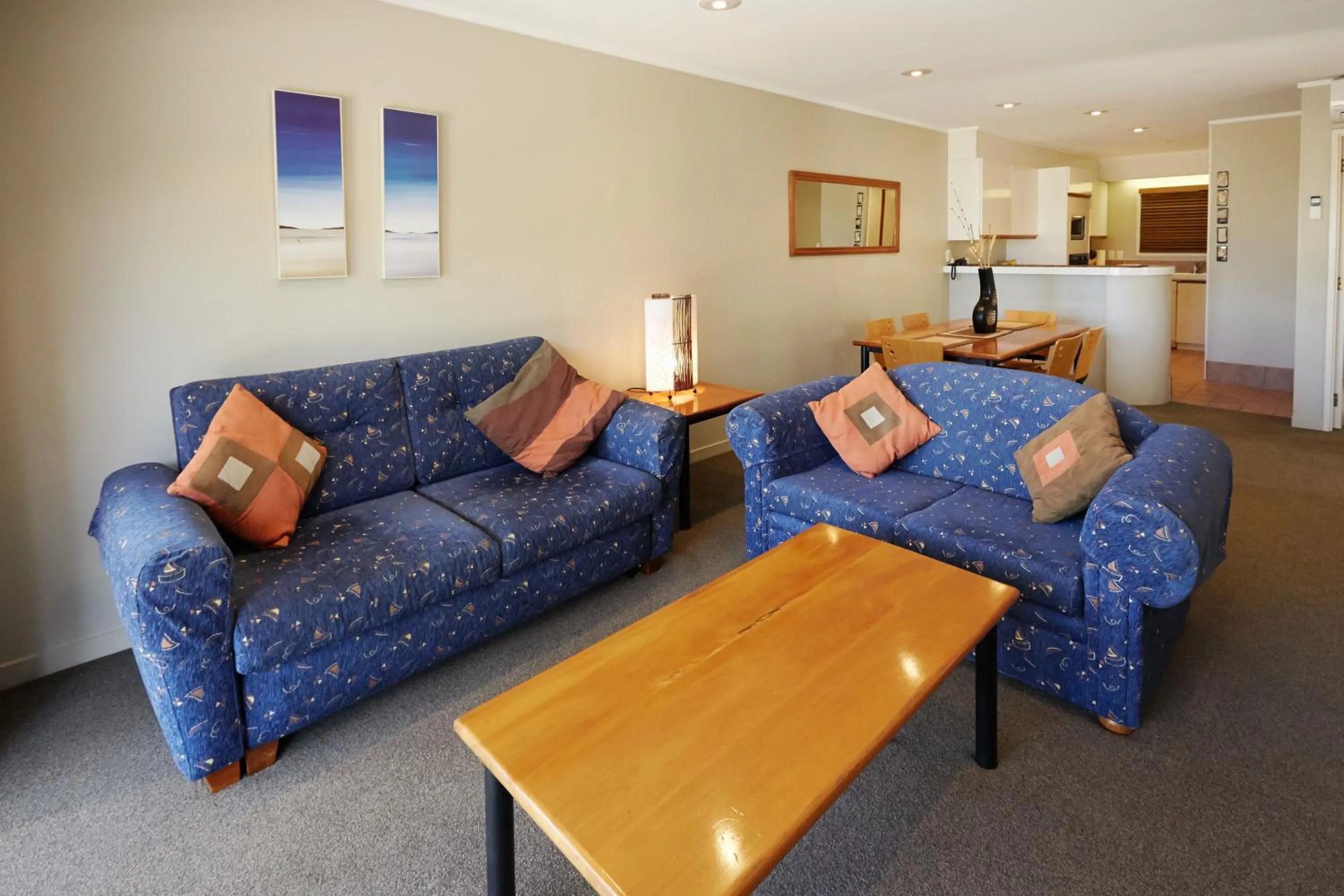 Living room in Pioneer Waterfront Apartments