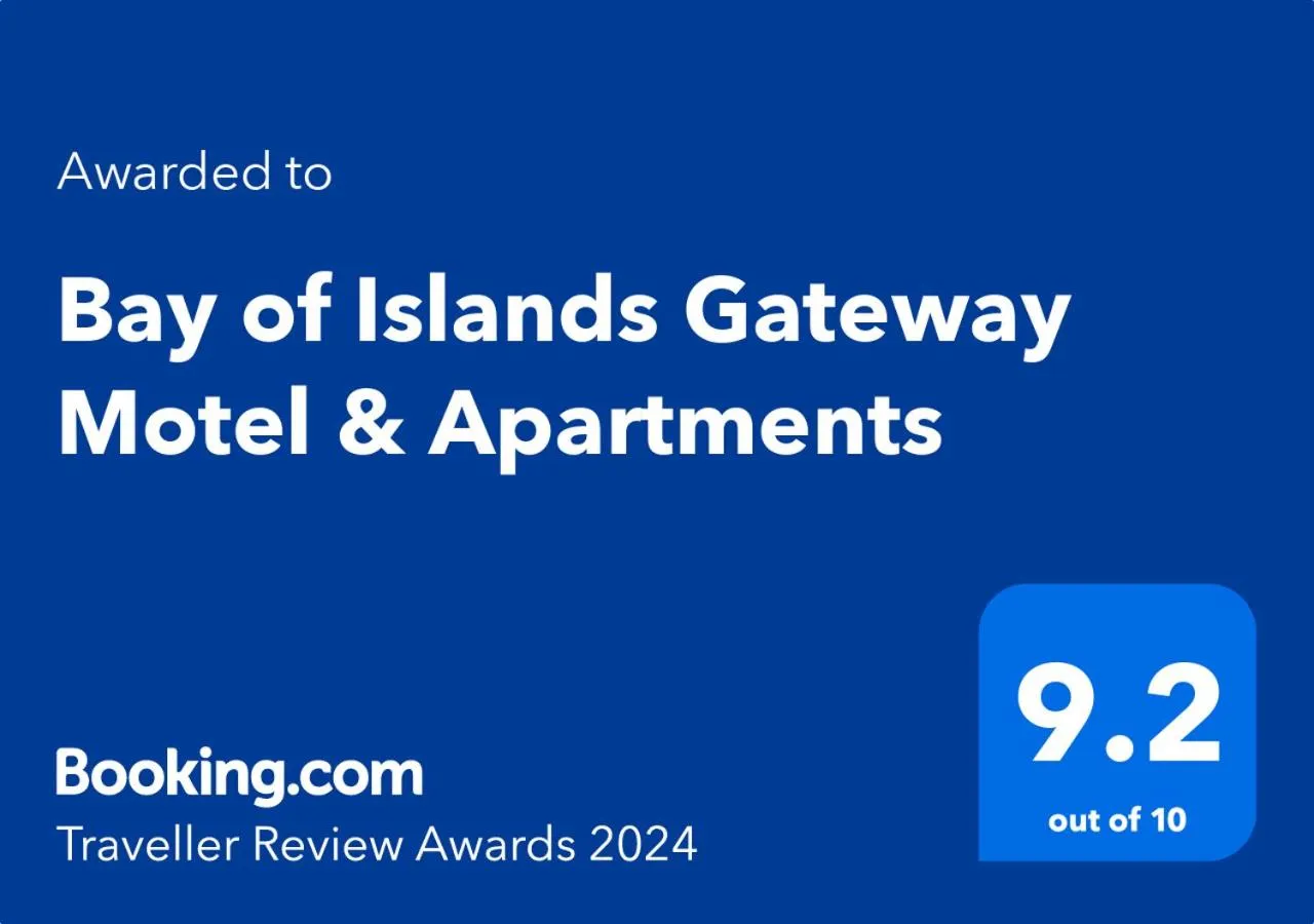 Certificate/Award in Bay of Islands Gateway Motel & Apartments