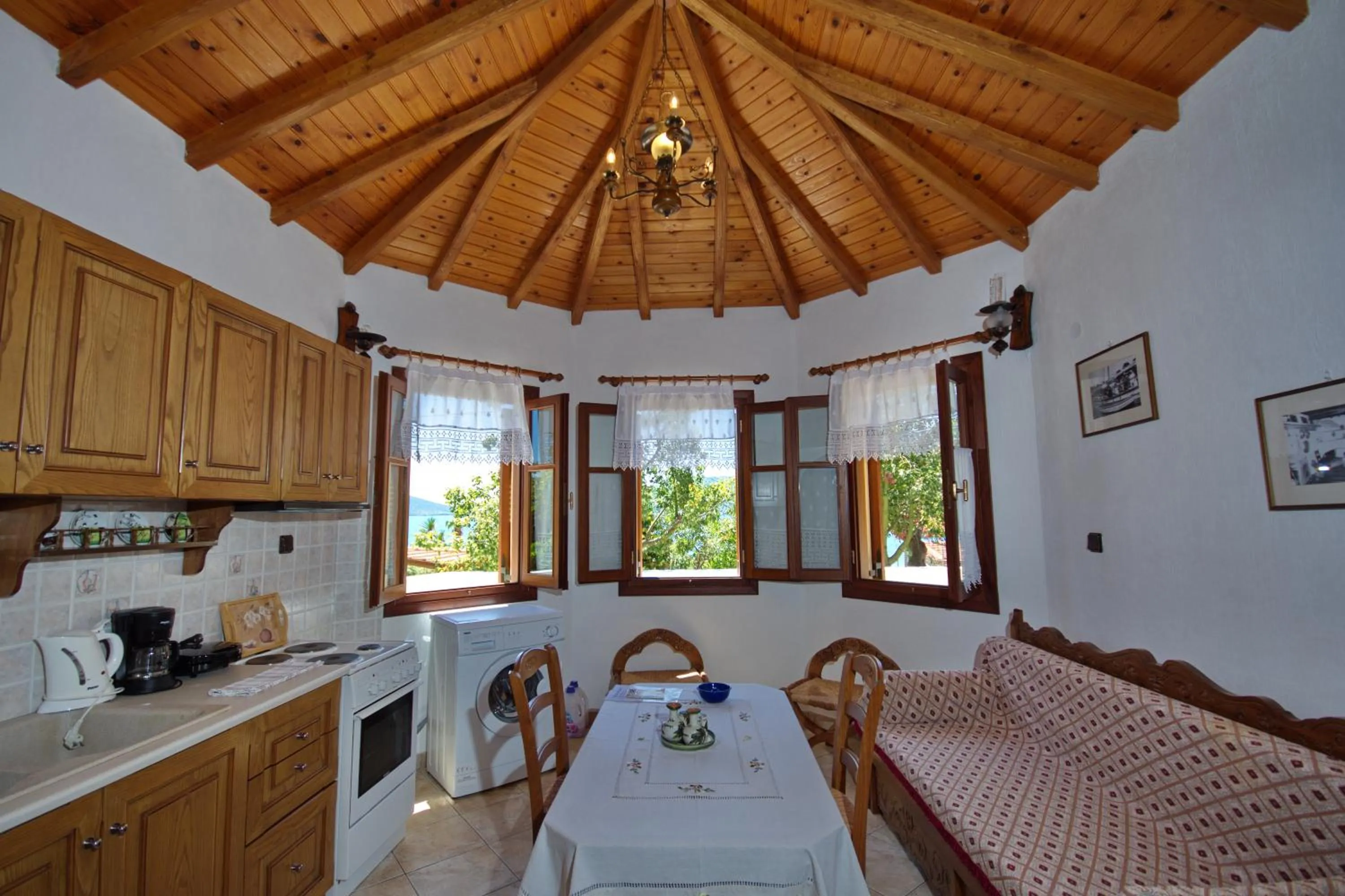 Kitchen or kitchenette in Pelagos Villas