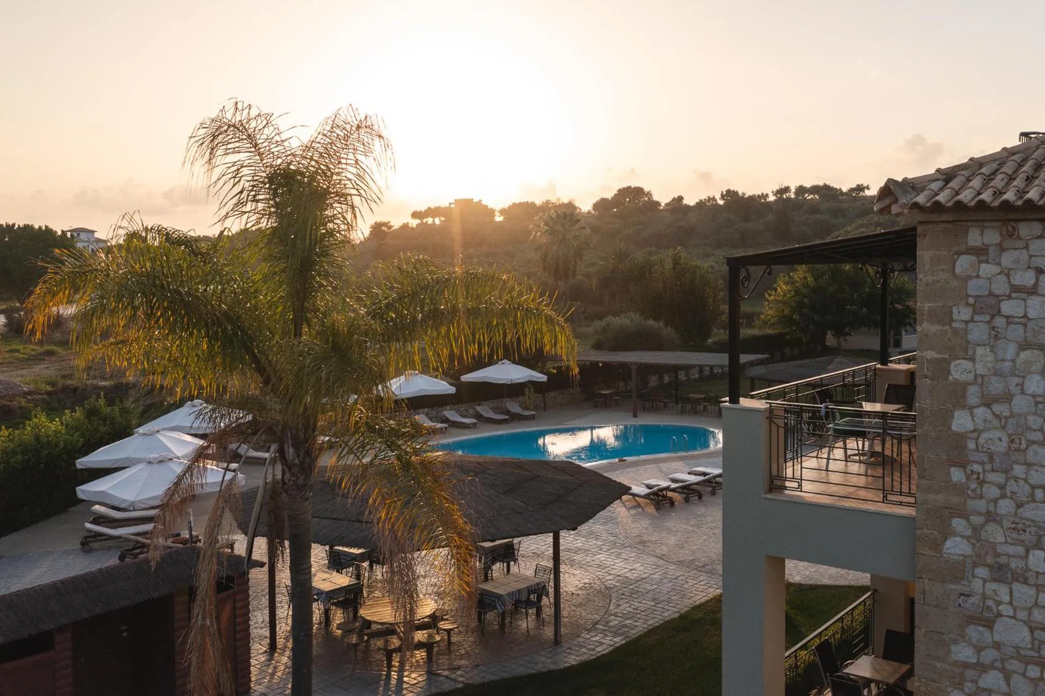 Pool view in Tsokas Hotel