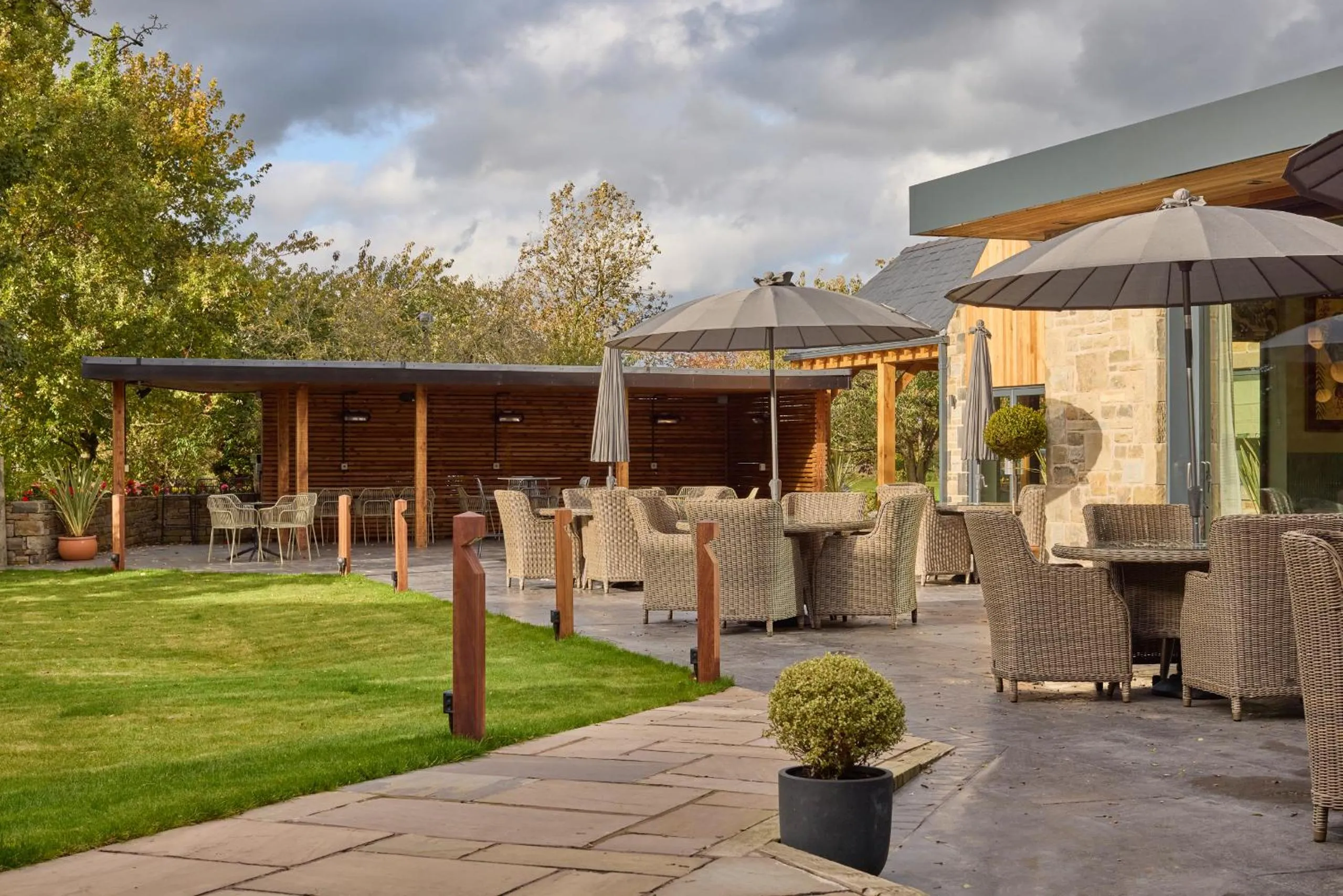 Garden in Mytton Fold Hotel, Ribble Valley