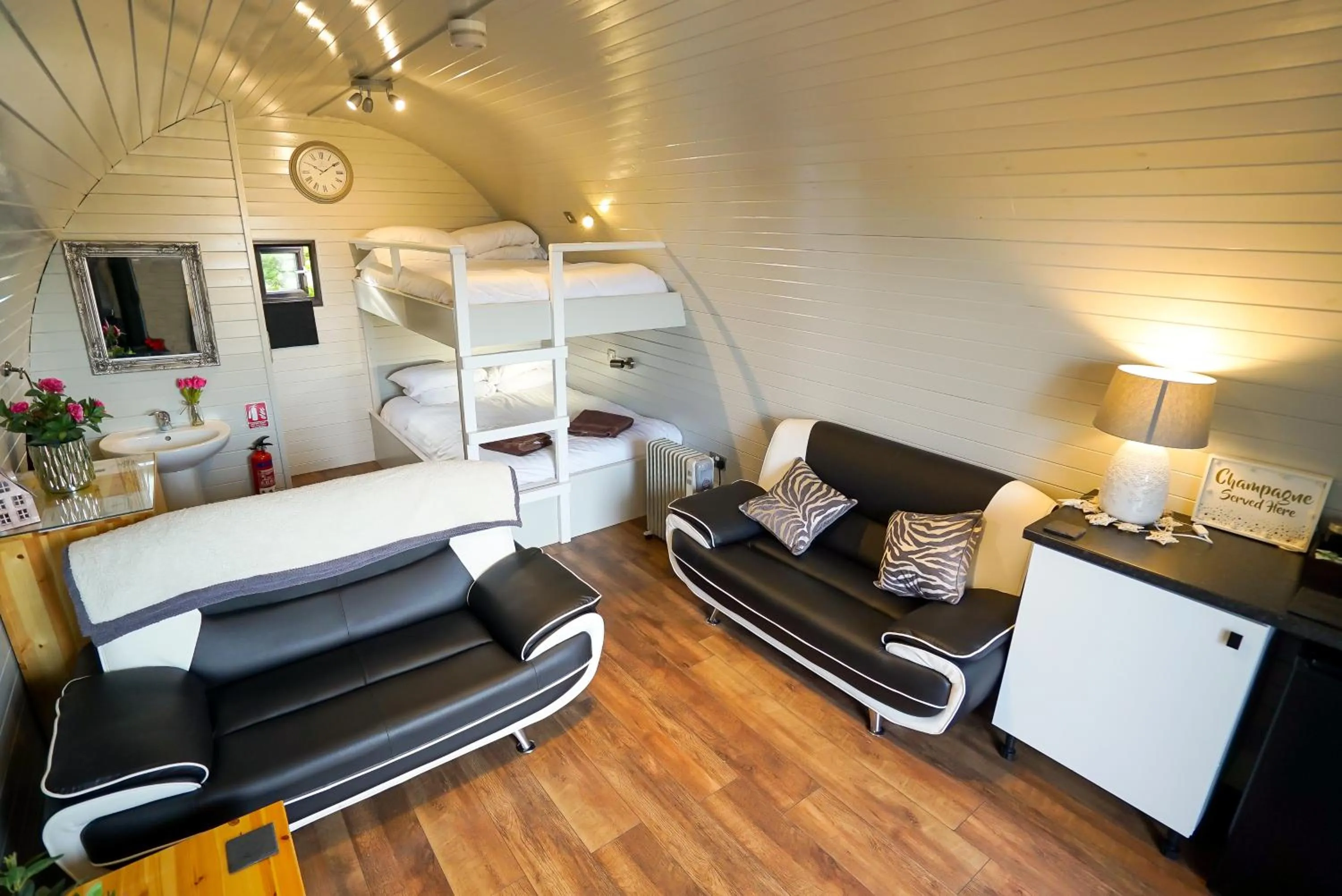 Toilet in Deluxe Glamping Pod with Hot Tub