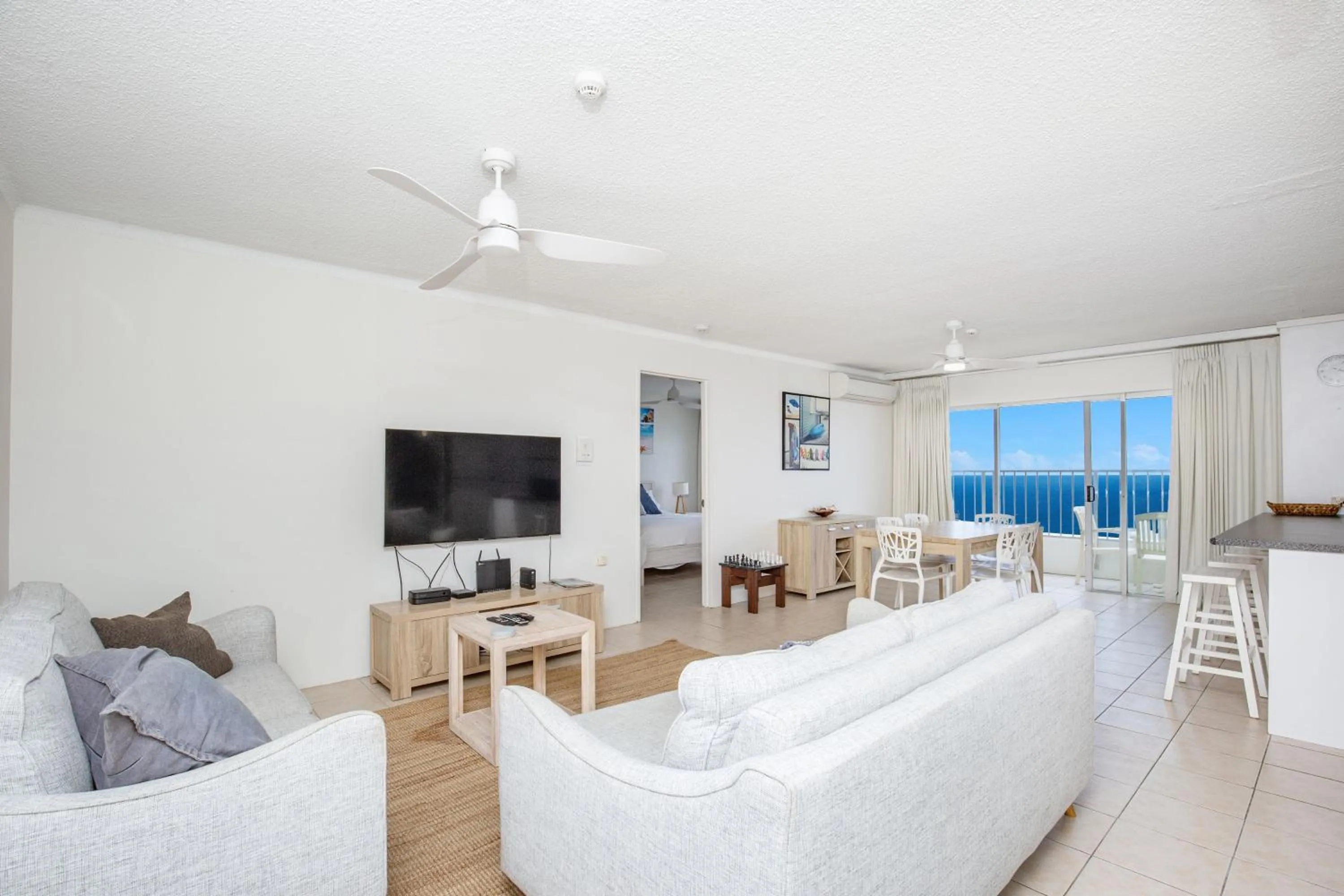 Living room in Pacific Plaza Apartments