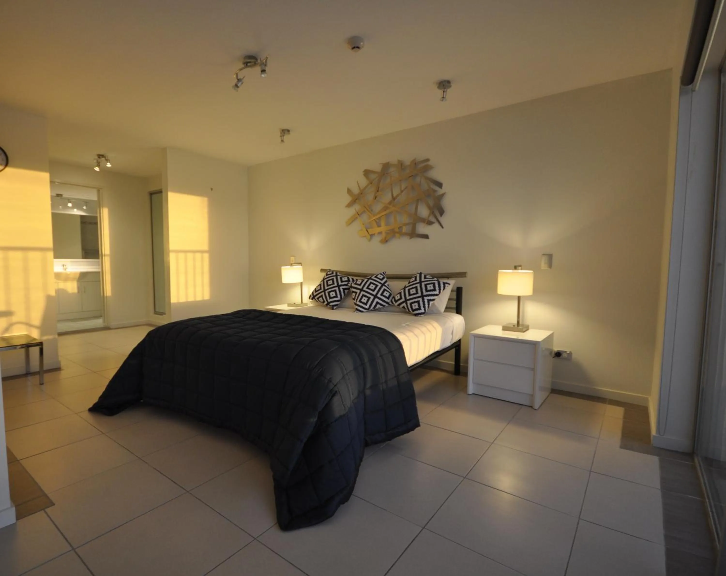 Bed in Pacific Plaza Apartments