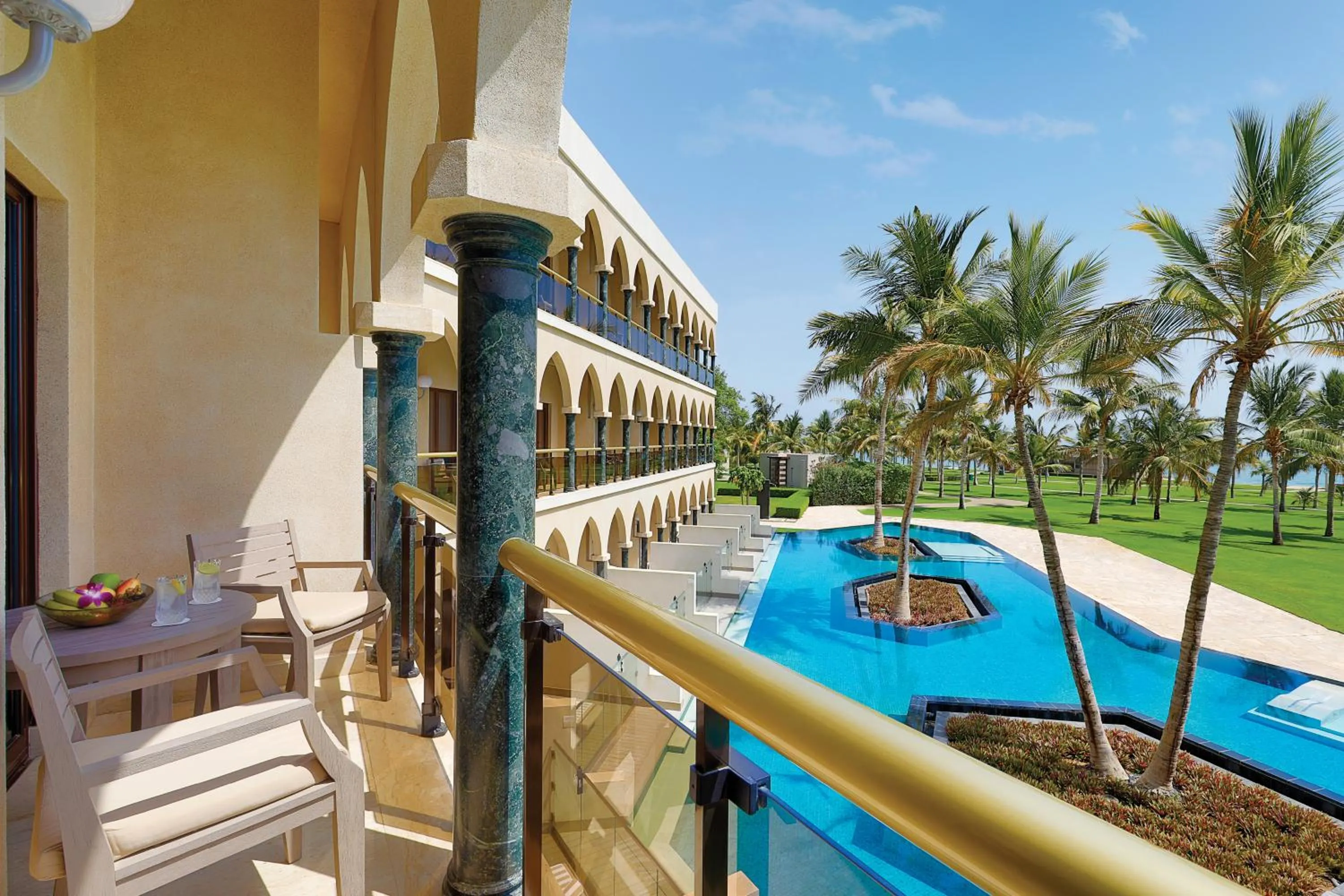Pool view in Al Bustan Palace, a Ritz-Carlton Hotel