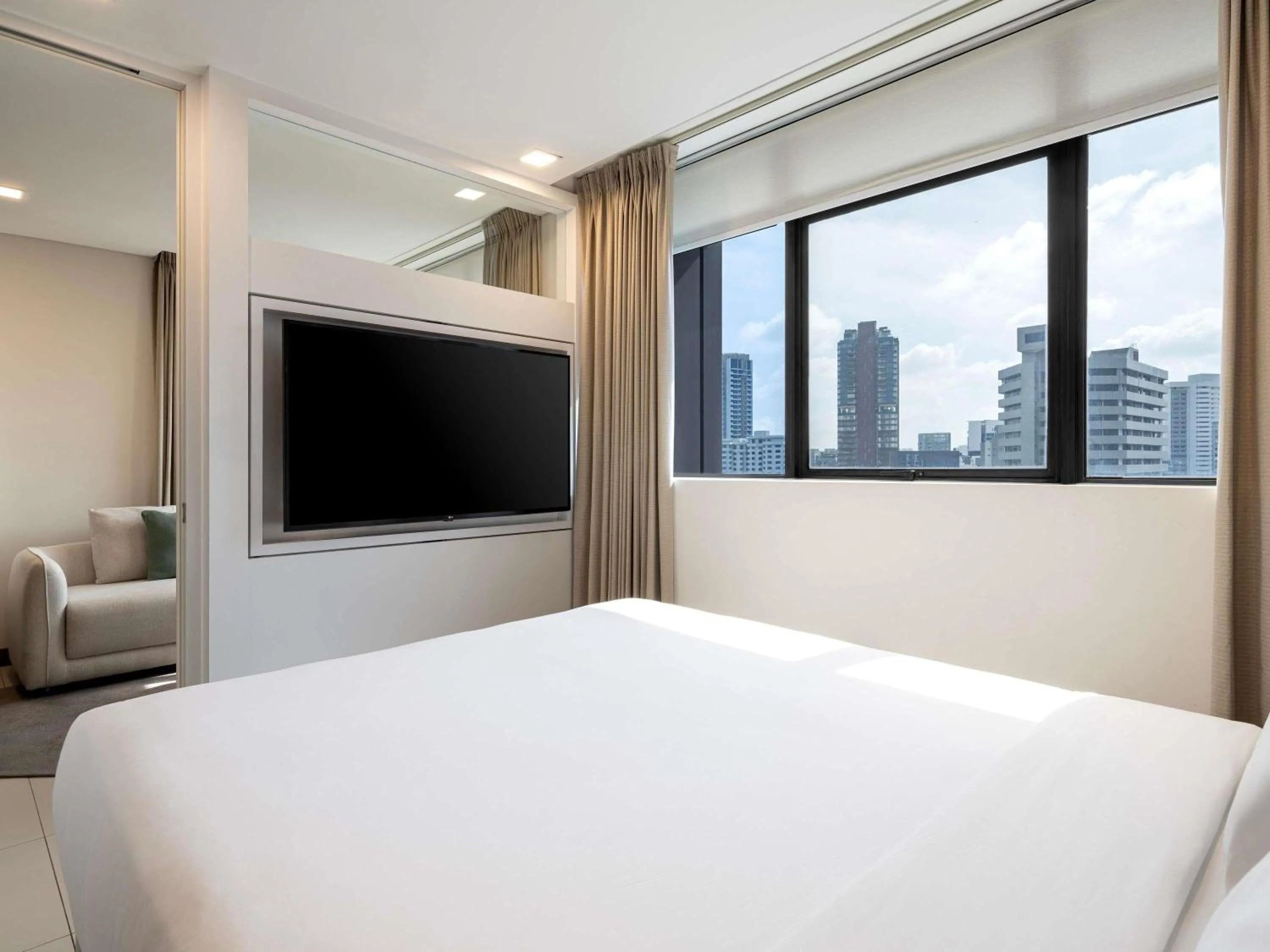 Bedroom, Bed in Novotel Living Singapore Orchard