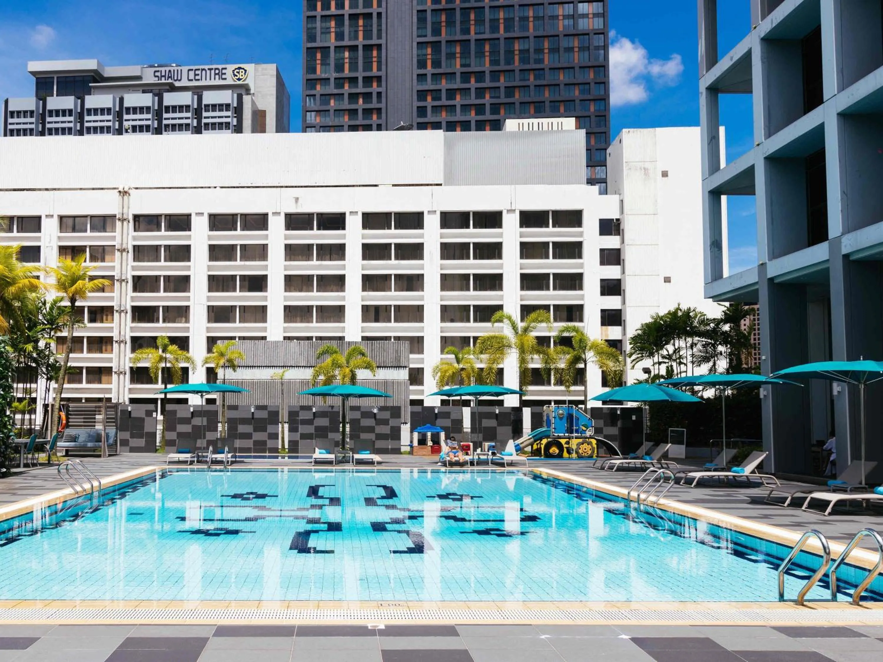 Pool view in Novotel Living Singapore Orchard