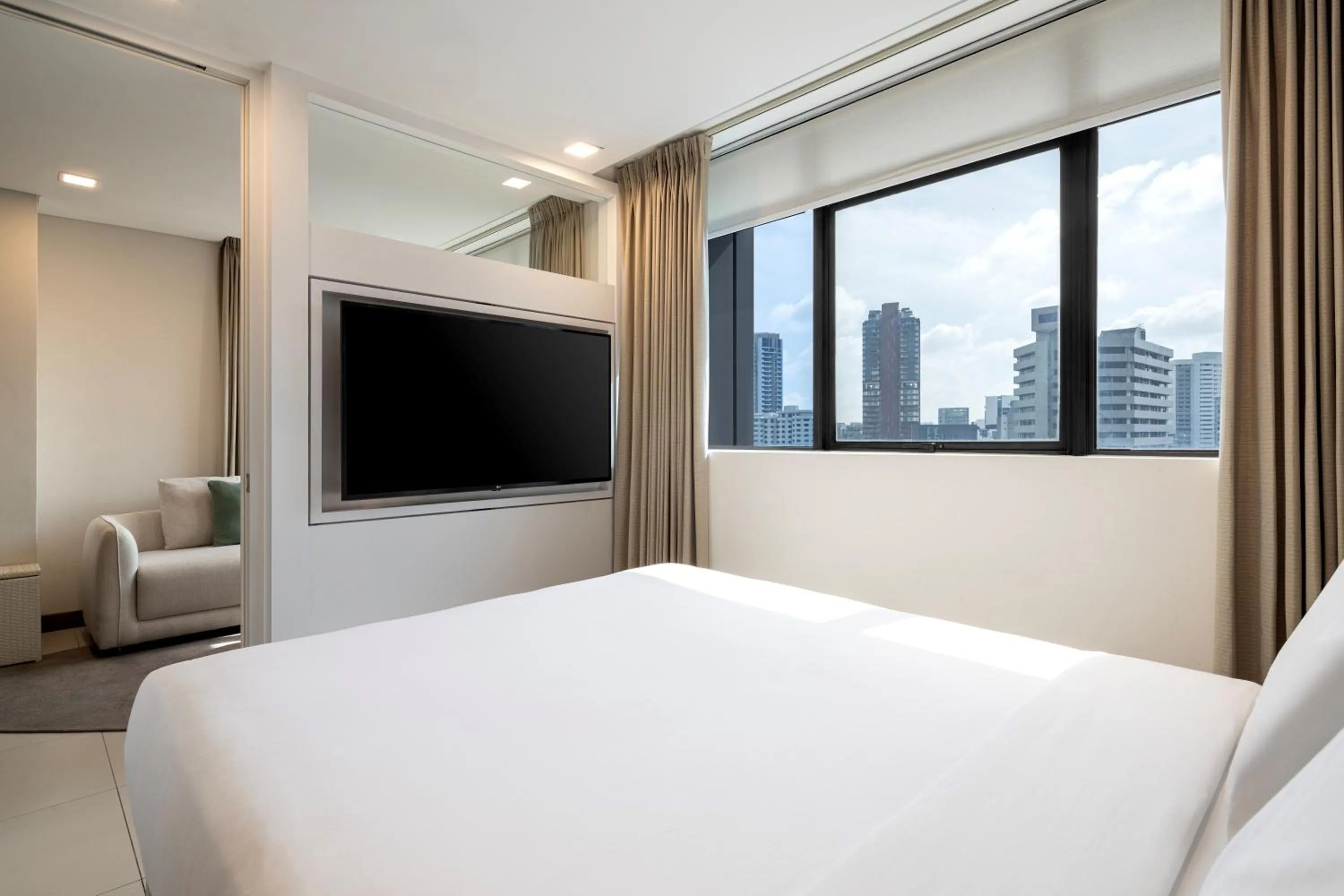 Bedroom, Bed in Novotel Living Singapore Orchard