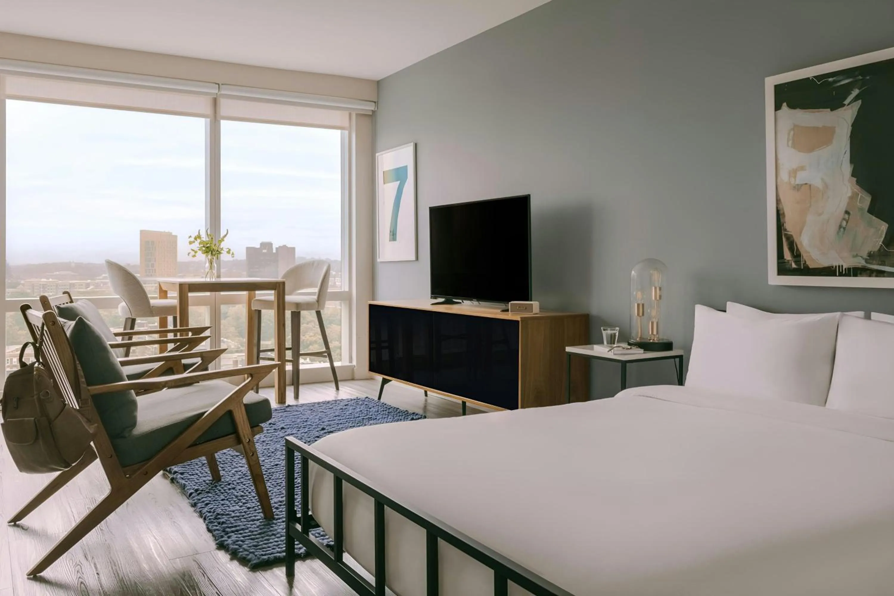 Bedroom, Bed in Sonder by Marriott Bonvoy Pierce Boston Apartments Fenway