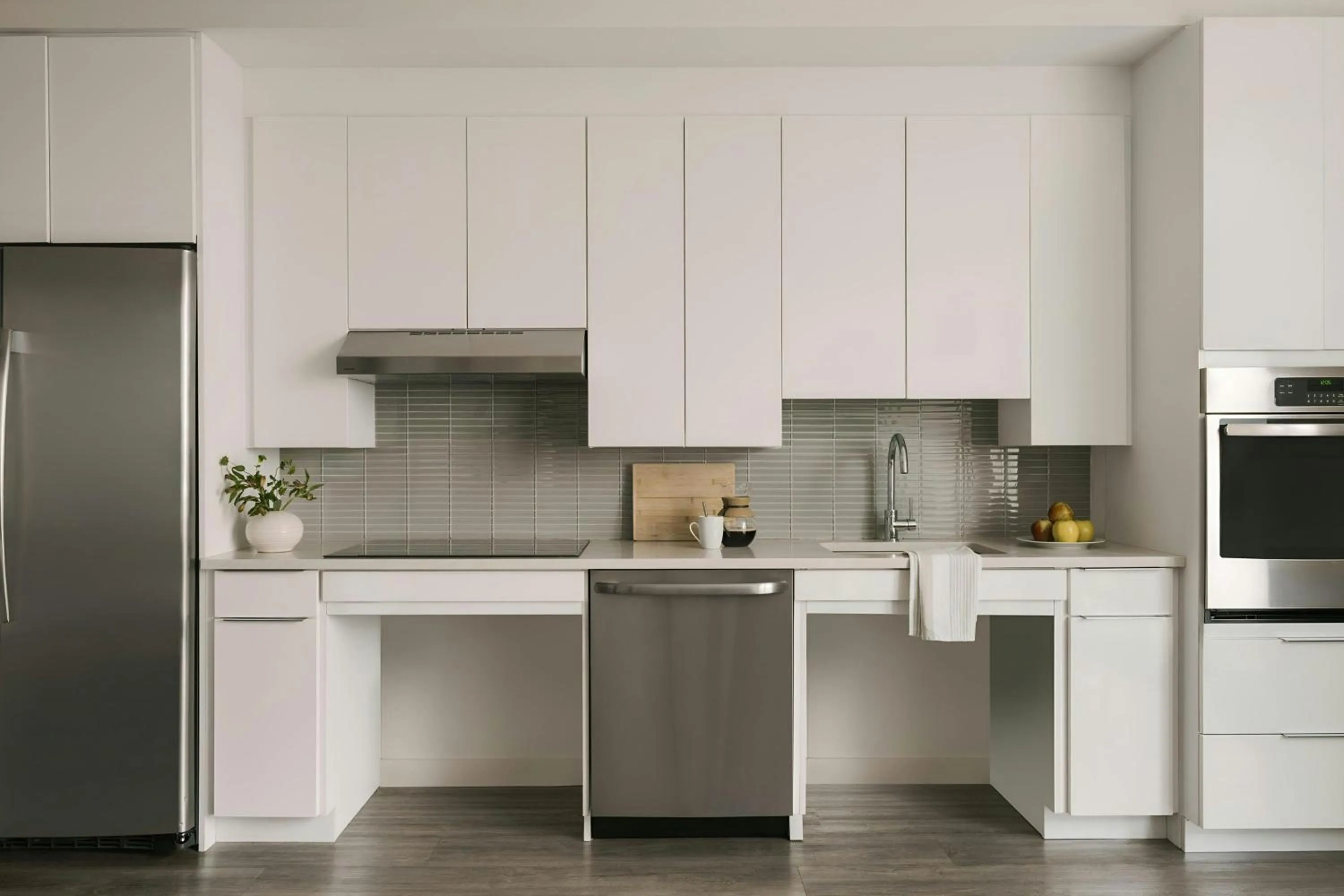 Kitchen or kitchenette in Sonder by Marriott Bonvoy Pierce Boston Apartments Fenway