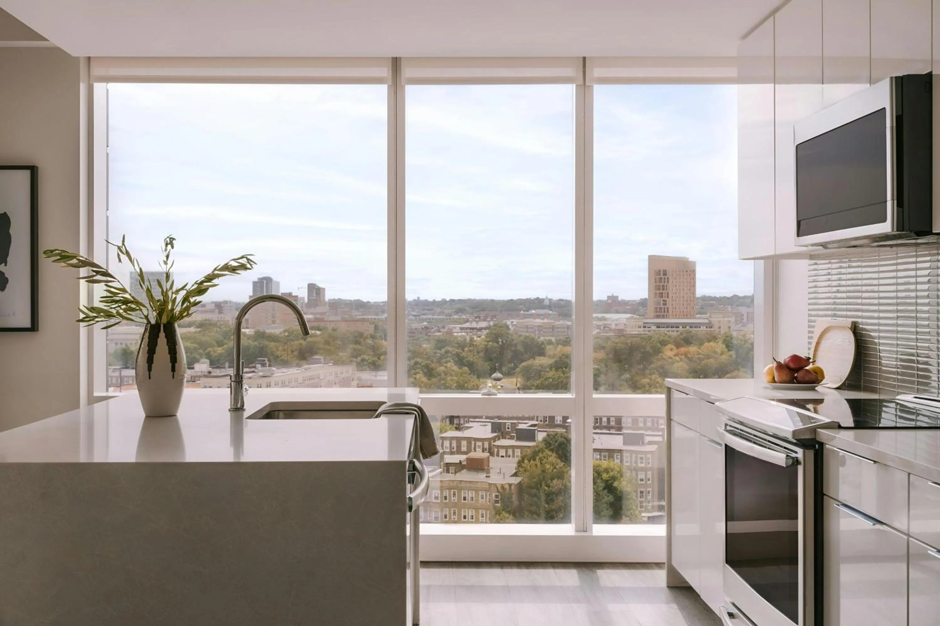 Kitchen or kitchenette in Sonder by Marriott Bonvoy Pierce Boston Apartments Fenway