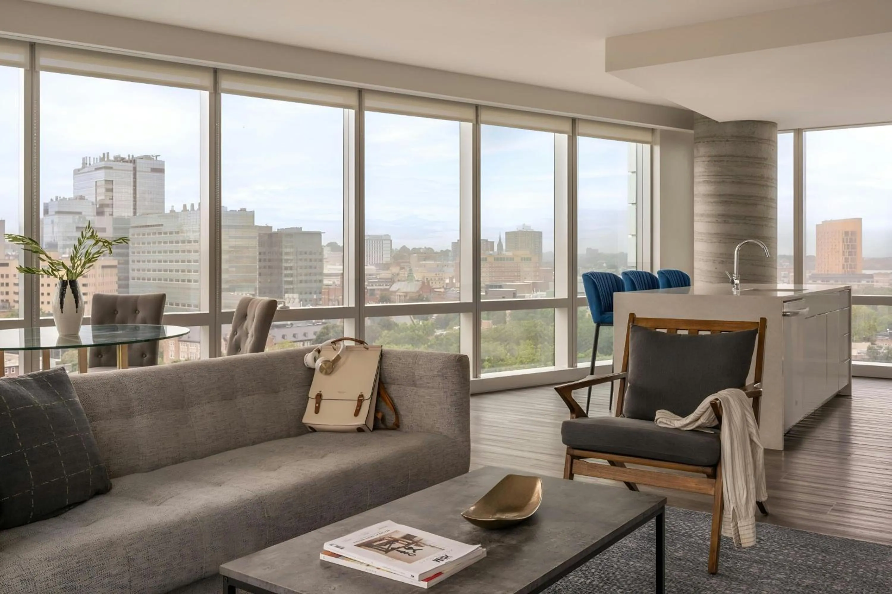 Living room in Sonder by Marriott Bonvoy Pierce Boston Apartments Fenway