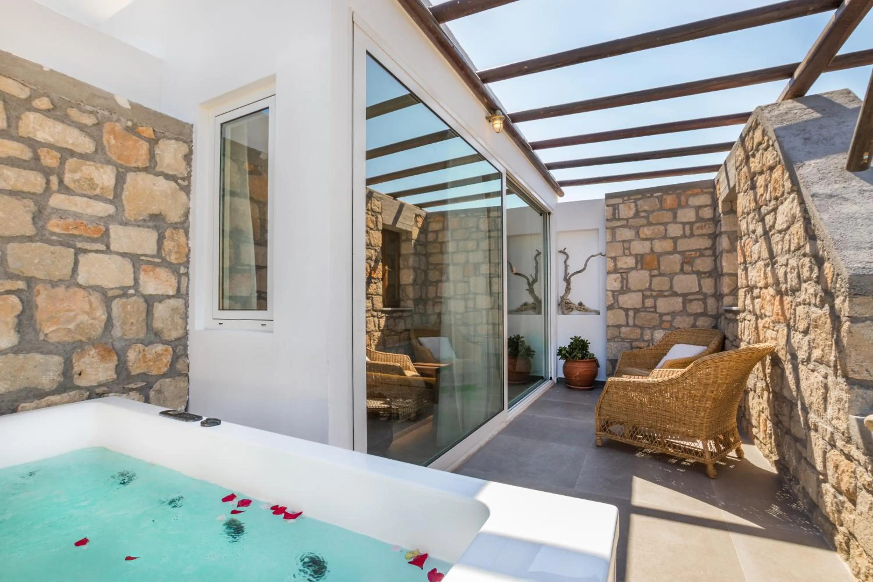 Patio in Aegean Village Beachfront Resort