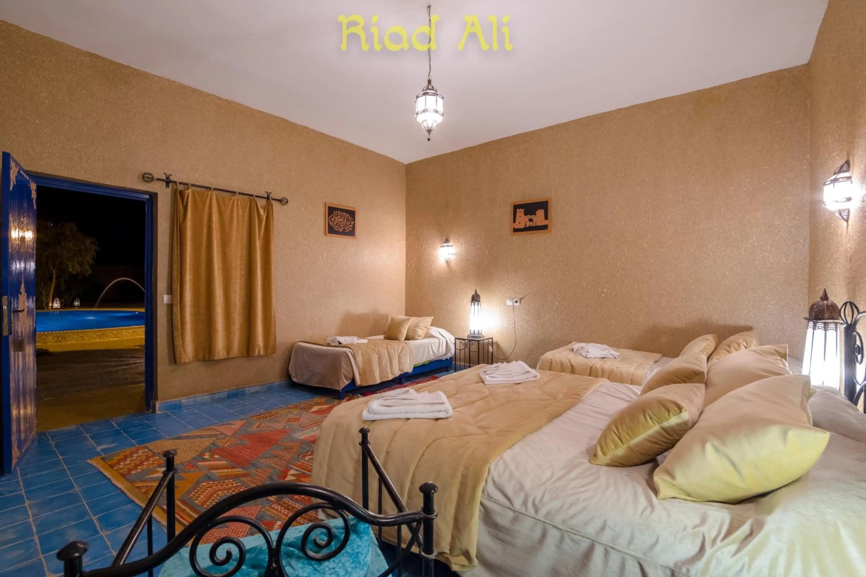Bed in Hotel Riad Ali