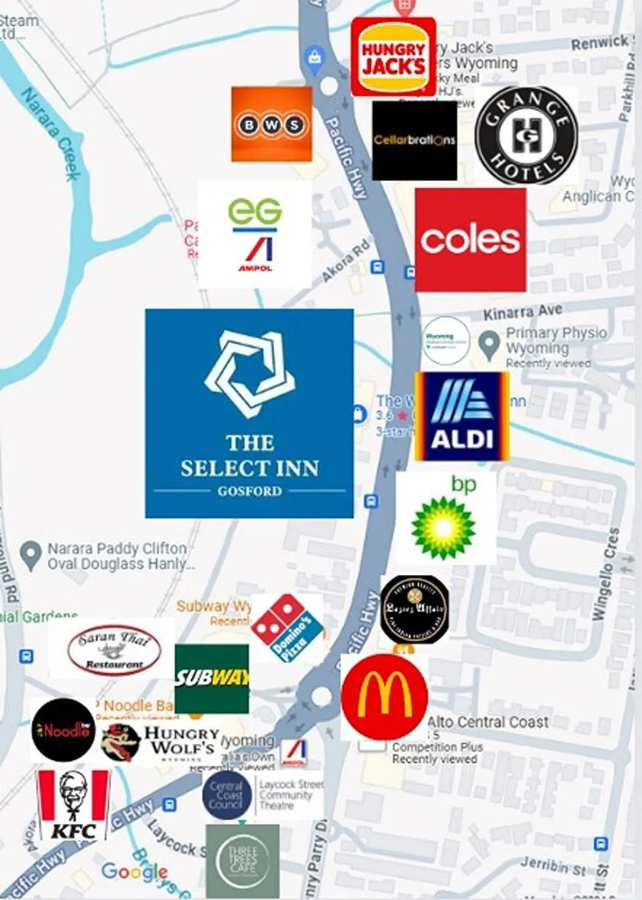 Restaurant/places to eat in The Select Inn Gosford