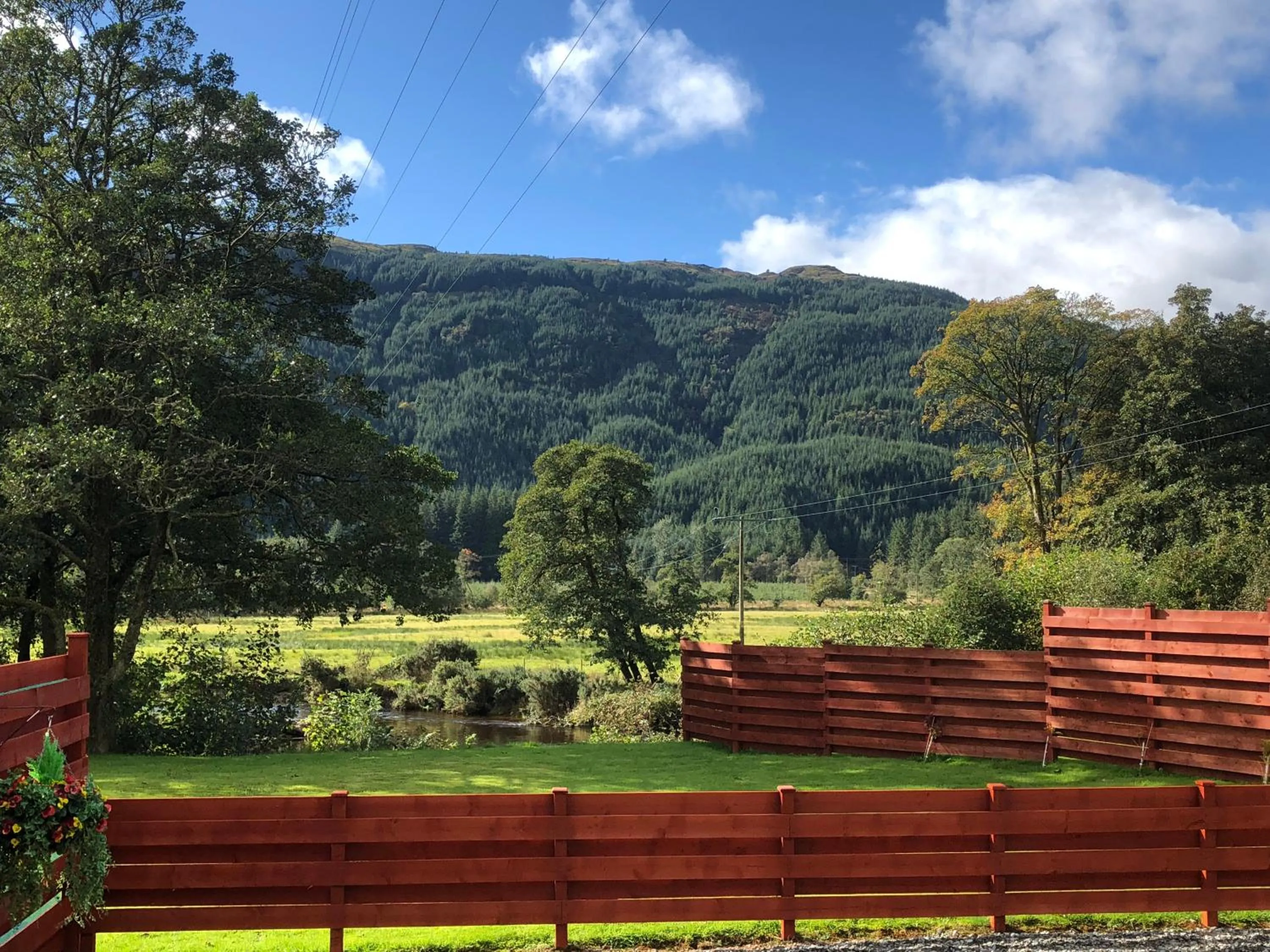 Garden view in The Wee Ludging Cottage, Rashfield, by Dunoon