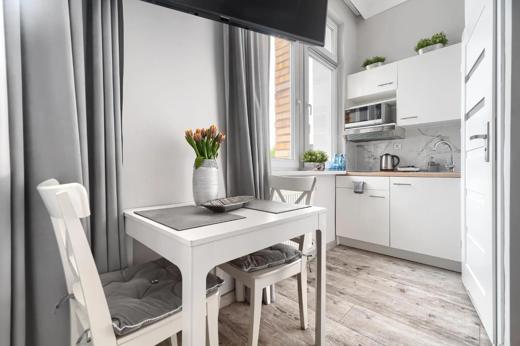 Kitchen or kitchenette in Stawa Villa & Apart